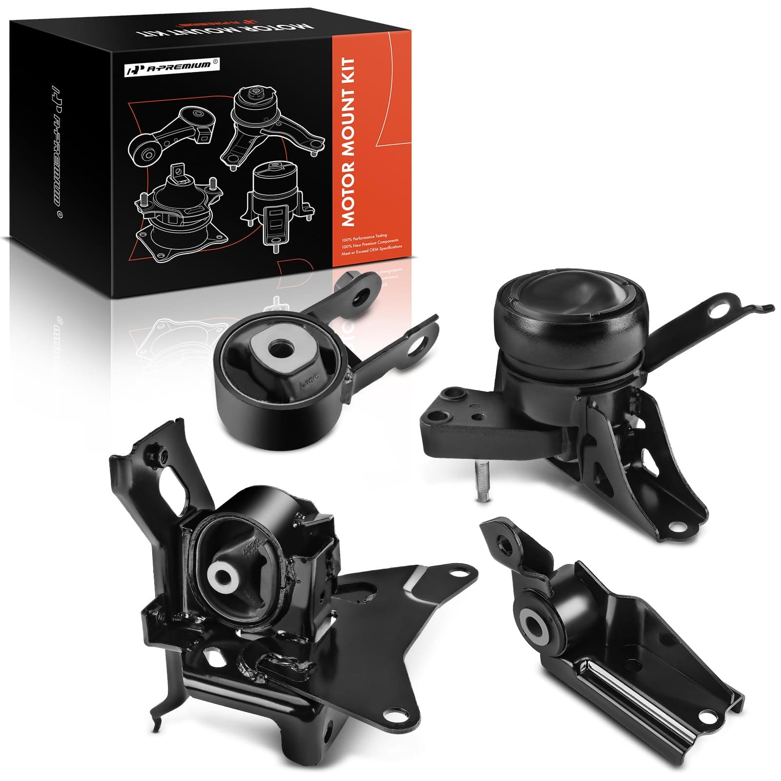 A-Premium 4PCS Engine Motor Mount Transmission Mount Torque Strut Mount Set Compatible with Toyota Yaris 2006-2011 2015-2017 L4 1.5L, Automatic Transmission, Replace# 1236421020, 1236437010