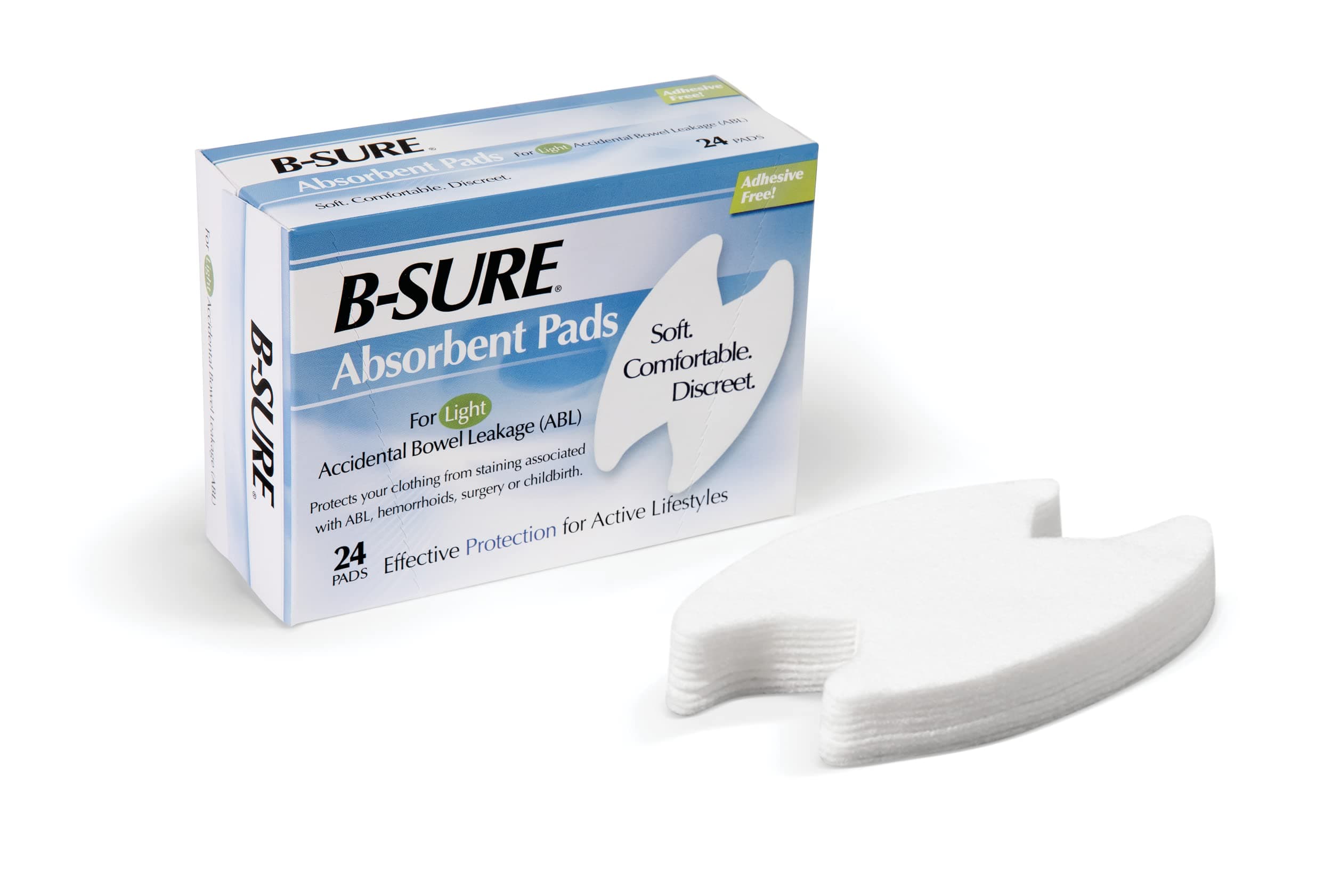 B-Sure Incontinence Liner, Light Absorbency One Size Fits Most Unisex Disposable, 14-7031-224 - Box of 24