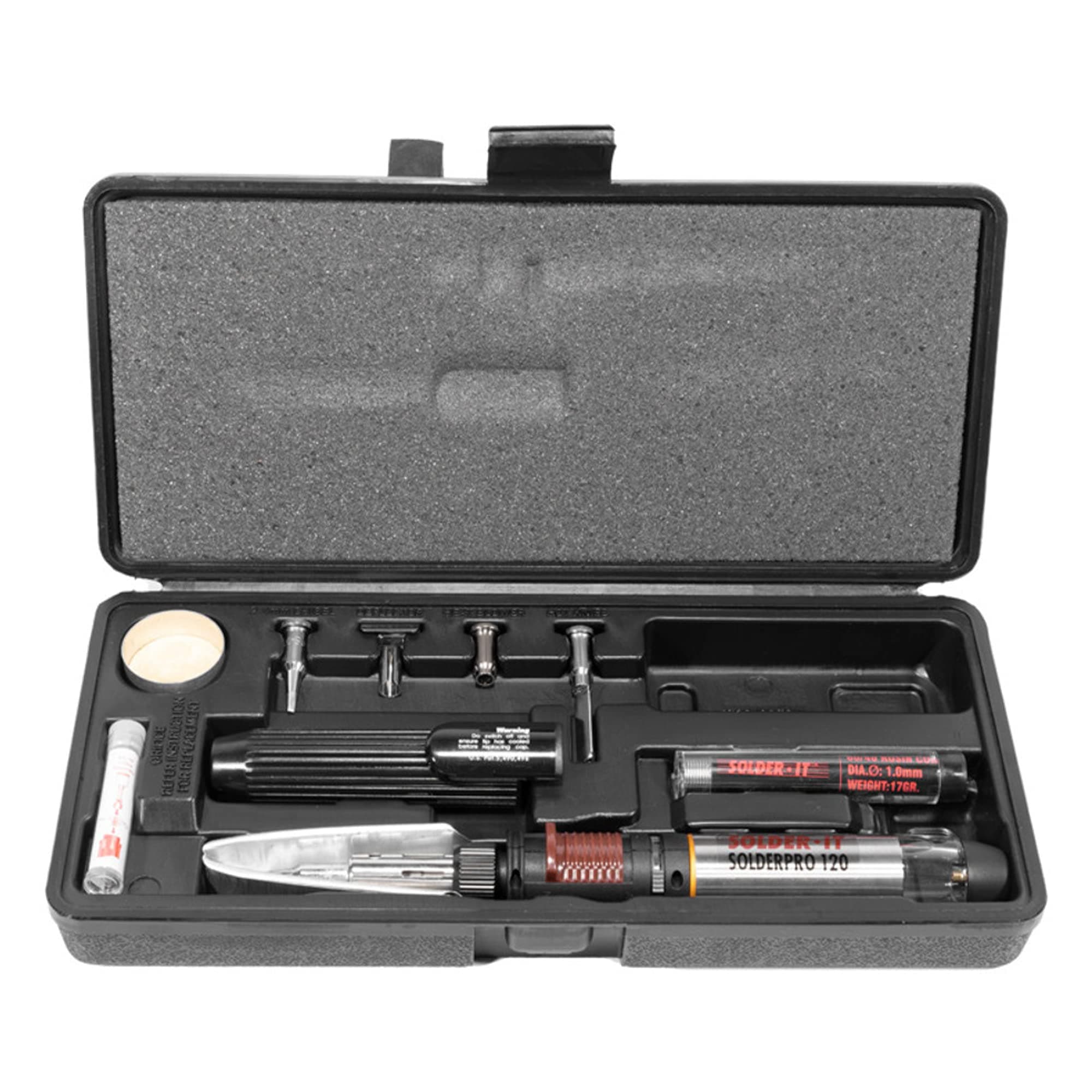 SolderPro 120 Soldering Iron Kit (PRO-120K) | Multi-Function Butane Heat Tool with Tips and Case | Cordless and Portable Soldering Gun | Home Improvement Tools and Soldering Kit Essential