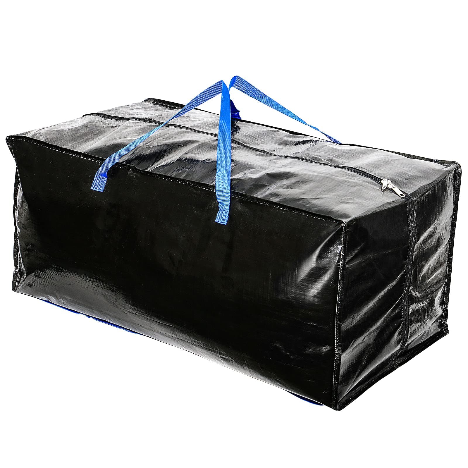 Heavy Duty Extra Large Thicker Waterproof Storage Bags with Backpack Straps, Handles, Zippers for House Moving, Travel Duffel Bags, Camping, Holiday Decorations Storage Backpack, 80×40×35cm, Black