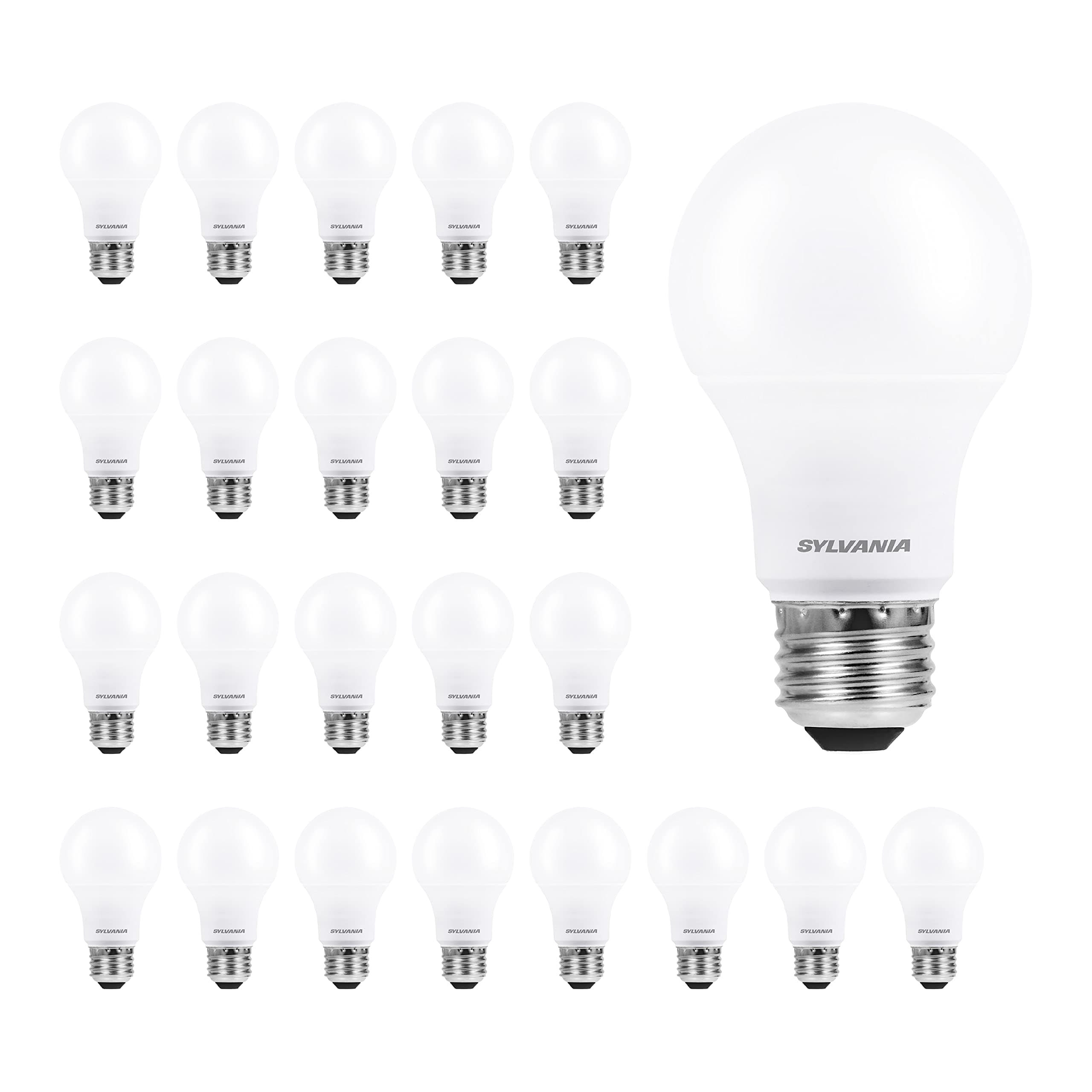 LEDVANCE SYLVANIA ECO LED A19 Light Bulb, 60W Equivalent Efficient 9W, 7 Year, 750 Lumens, Medium Base, Frosted, 2700K, Soft White - 24 pack (40986)