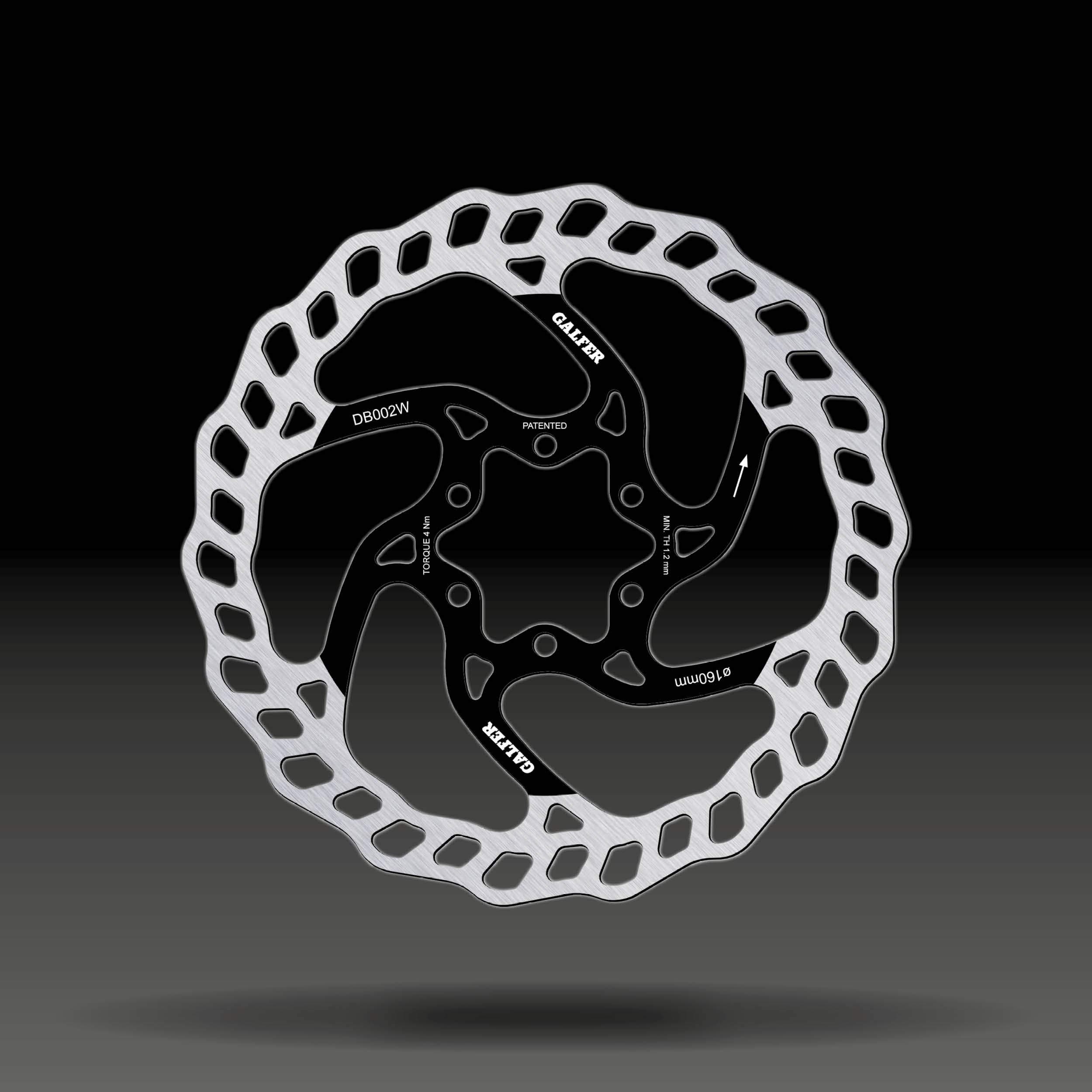 Wave disc brake rotor, 160mm - DB002W