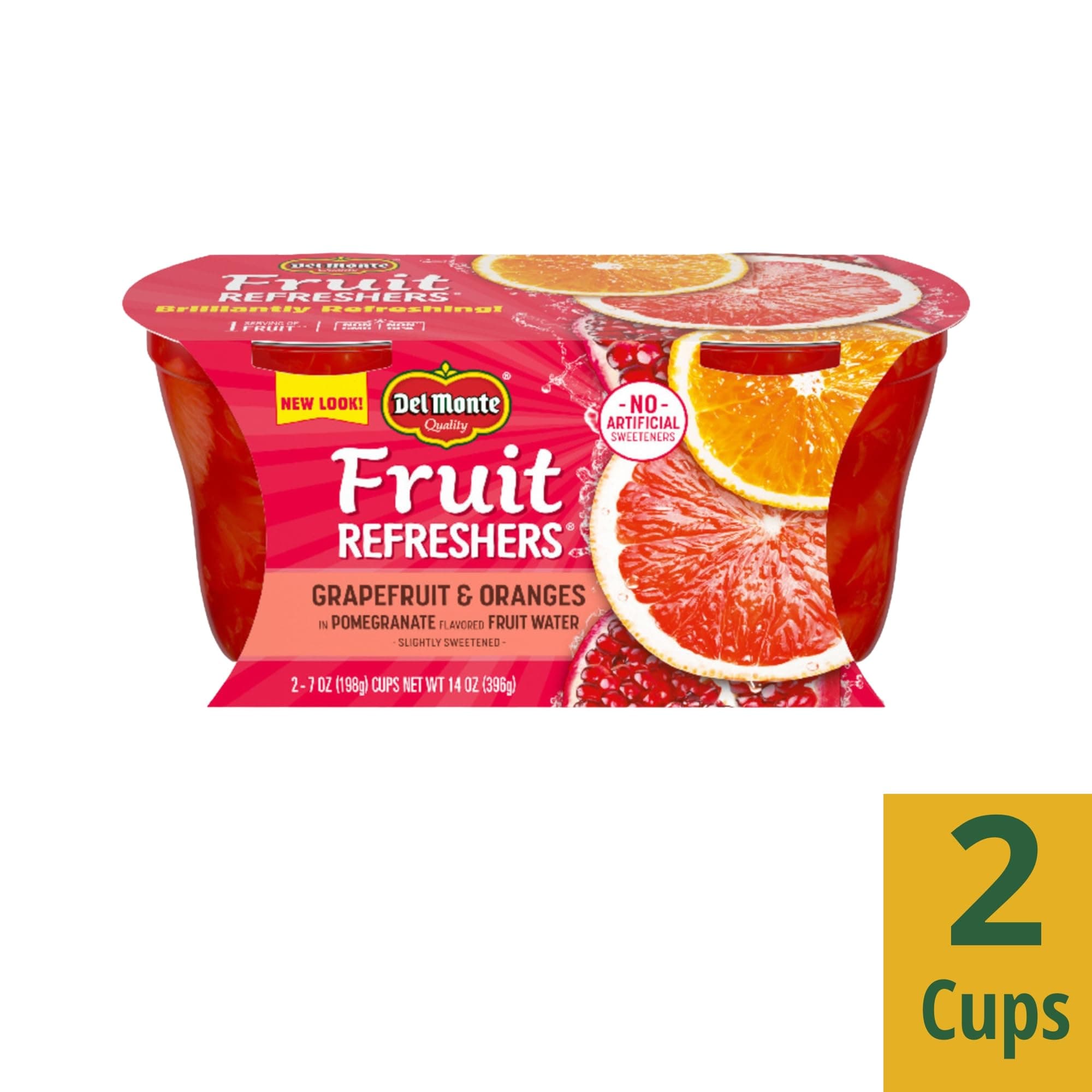Del Monte Refreshers Grapefruit and Oranges in Pomegranate Fruit Water Cups, 7 Ounce