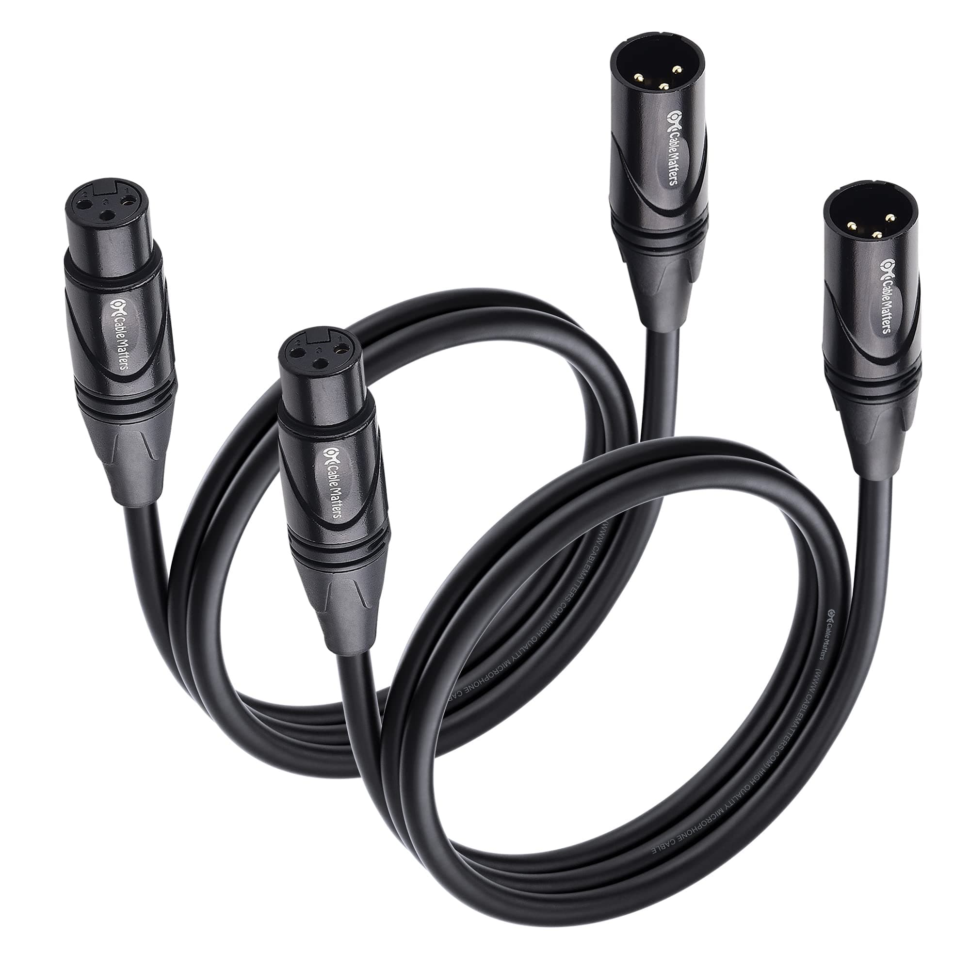 Cable Matters Microphone Cable- Pack of 2,3ft (Mic Cable/XLR to XLR Cable)