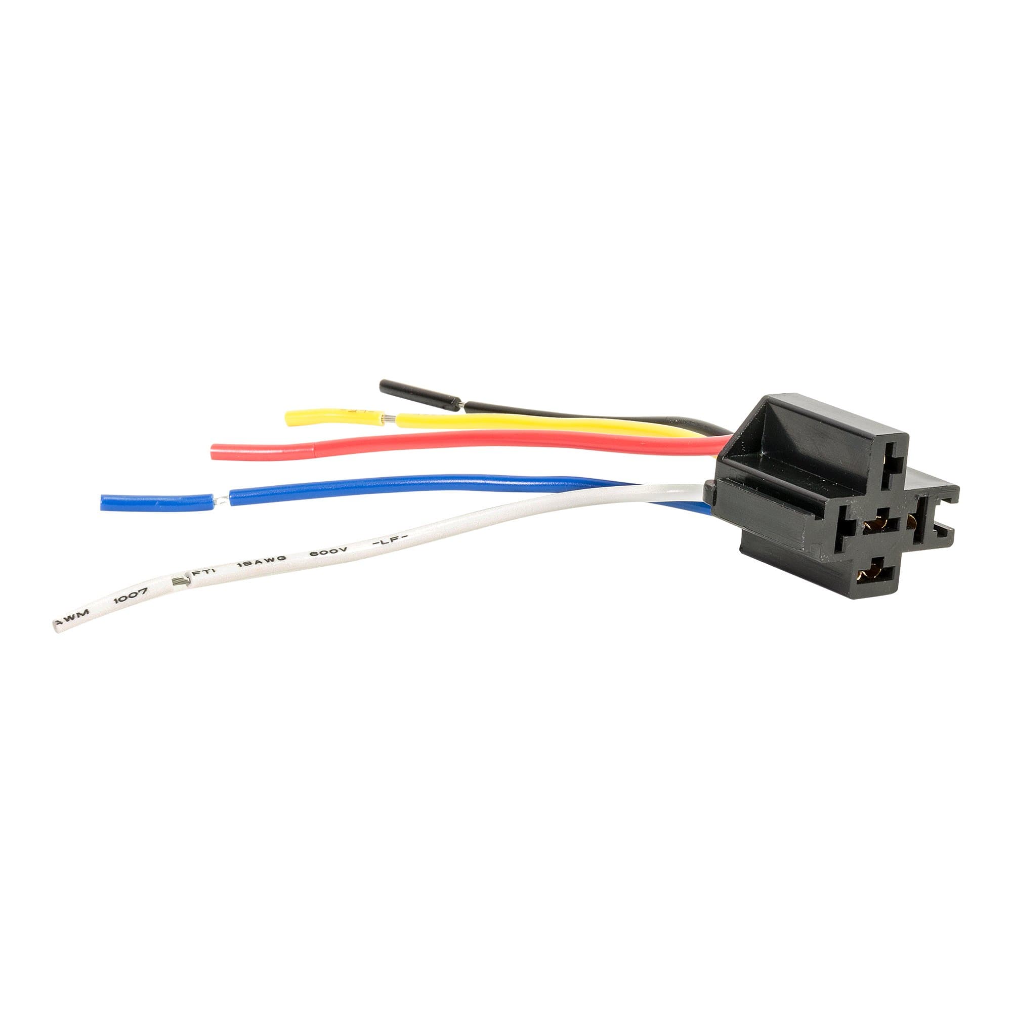True MODS Bosch Style 12V DC 5-PIN SPDT Interlocking Automotive Relay Socket Harness Base (with Wires)