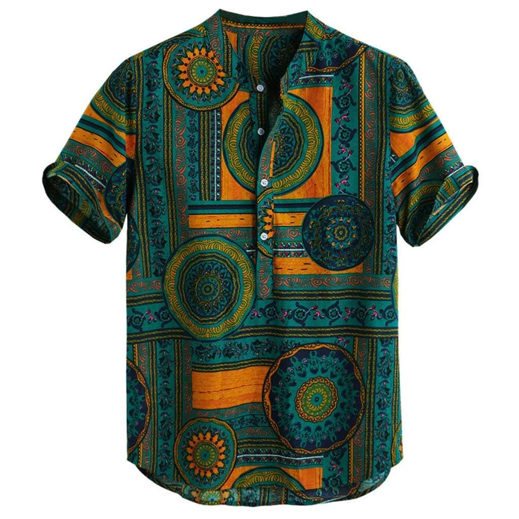 Men Short Sleeve Print Shirt