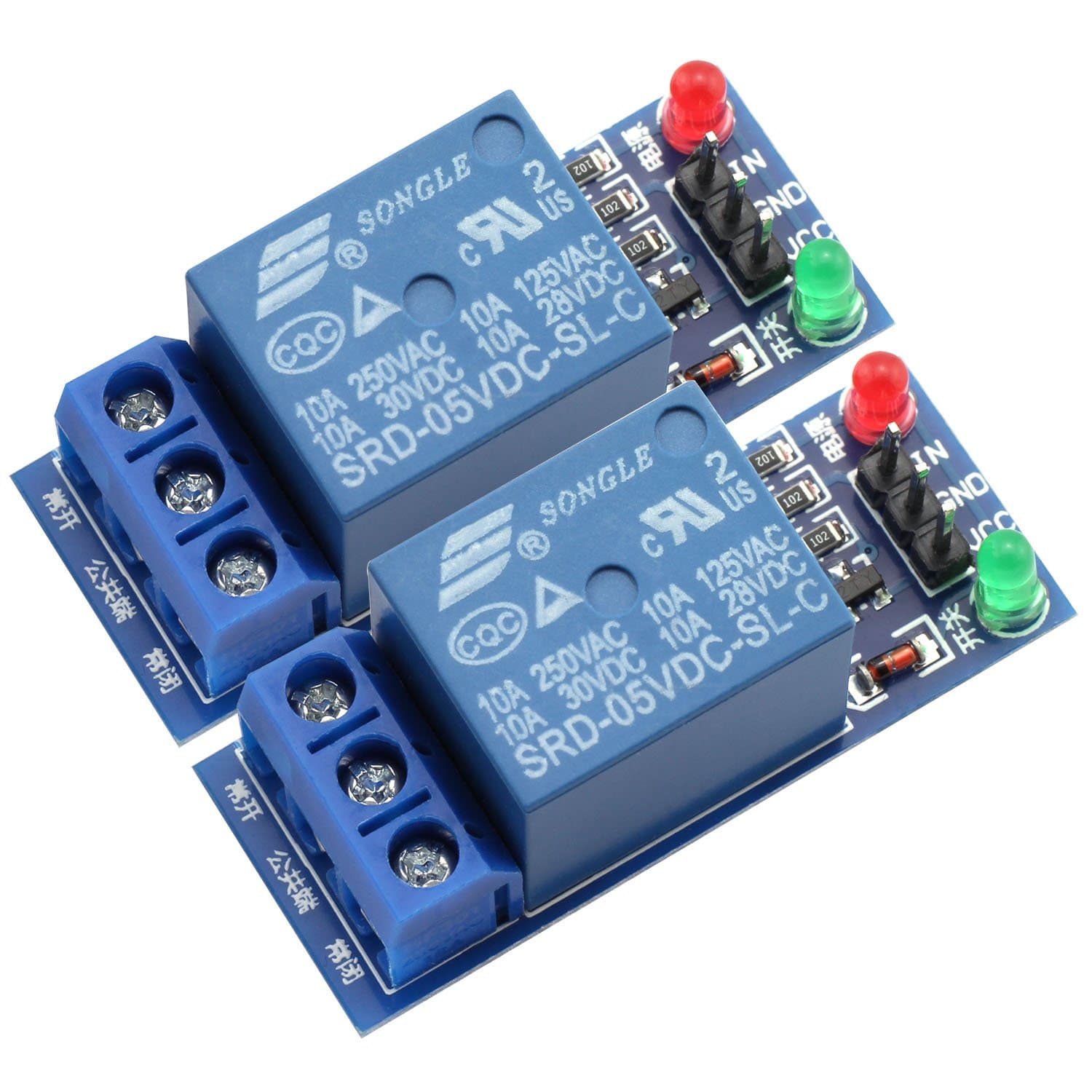 Magic&shell 2PCS 1 Channel 5V Relay 1 Road Low Level Trigger Relay Module Extension Board for SCM Household Appliance Control DIY