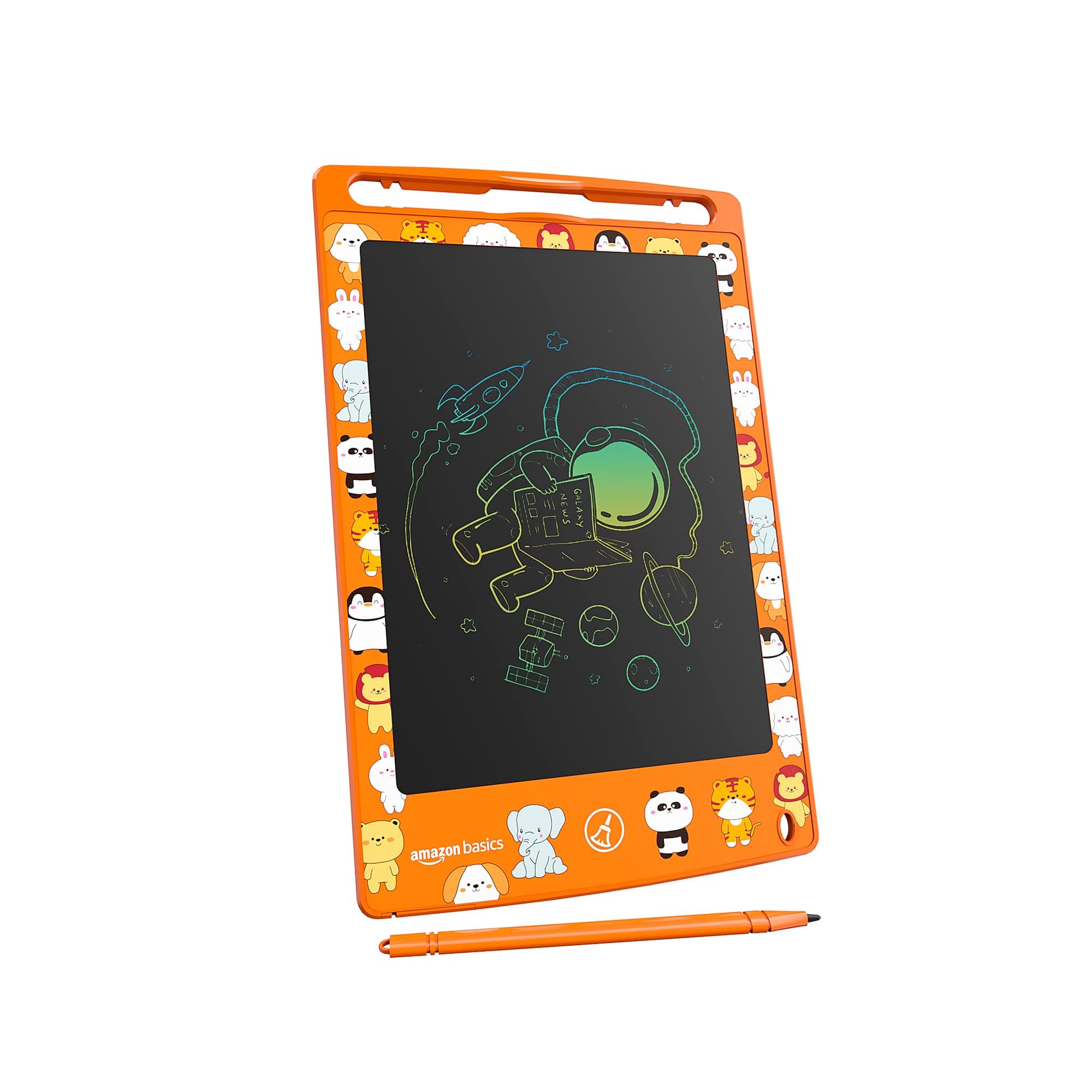 Writing Tablet with 8.5-inch rainbow colour LCD screen and Stylus Pen for Kids & Adults (Orange)