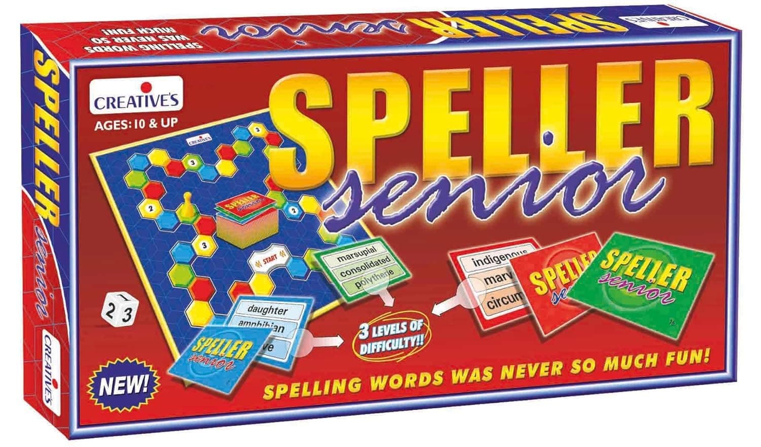 Creative’s Speller Senior – Fun & Educational Spelling Board Game for Kids Ages 10+ | Improves Vocabulary, Word Building & Language Skills | Gift for Boys & Girls | 2-6 Players