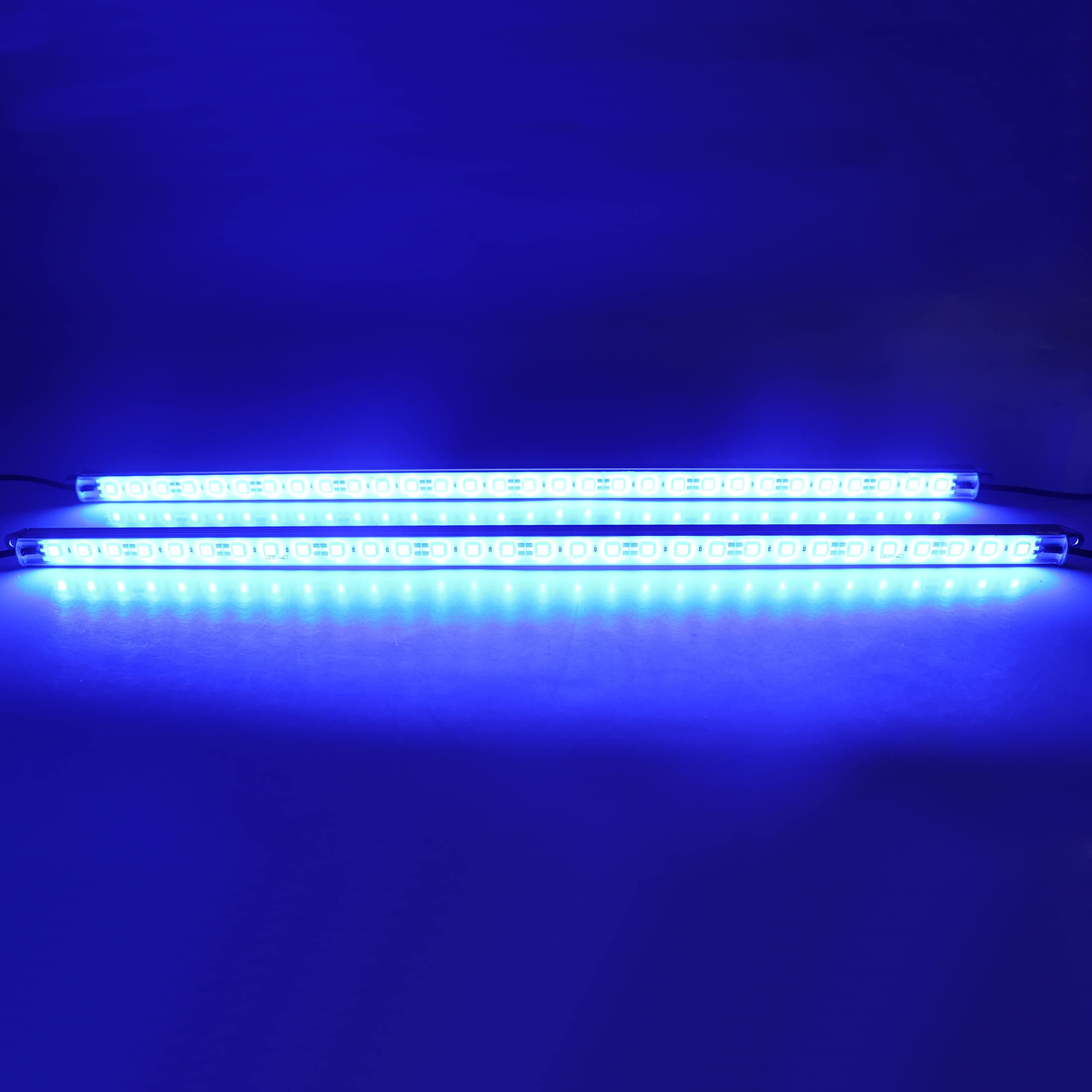 Aquarium Rigid LED Light Strips, Blue 12V DC Super Bright Waterproof Aluminum Marine Boat LED Lights Strip, 2 pc 20" Blue Light for Fish Coral Refugium and Reef Tank
