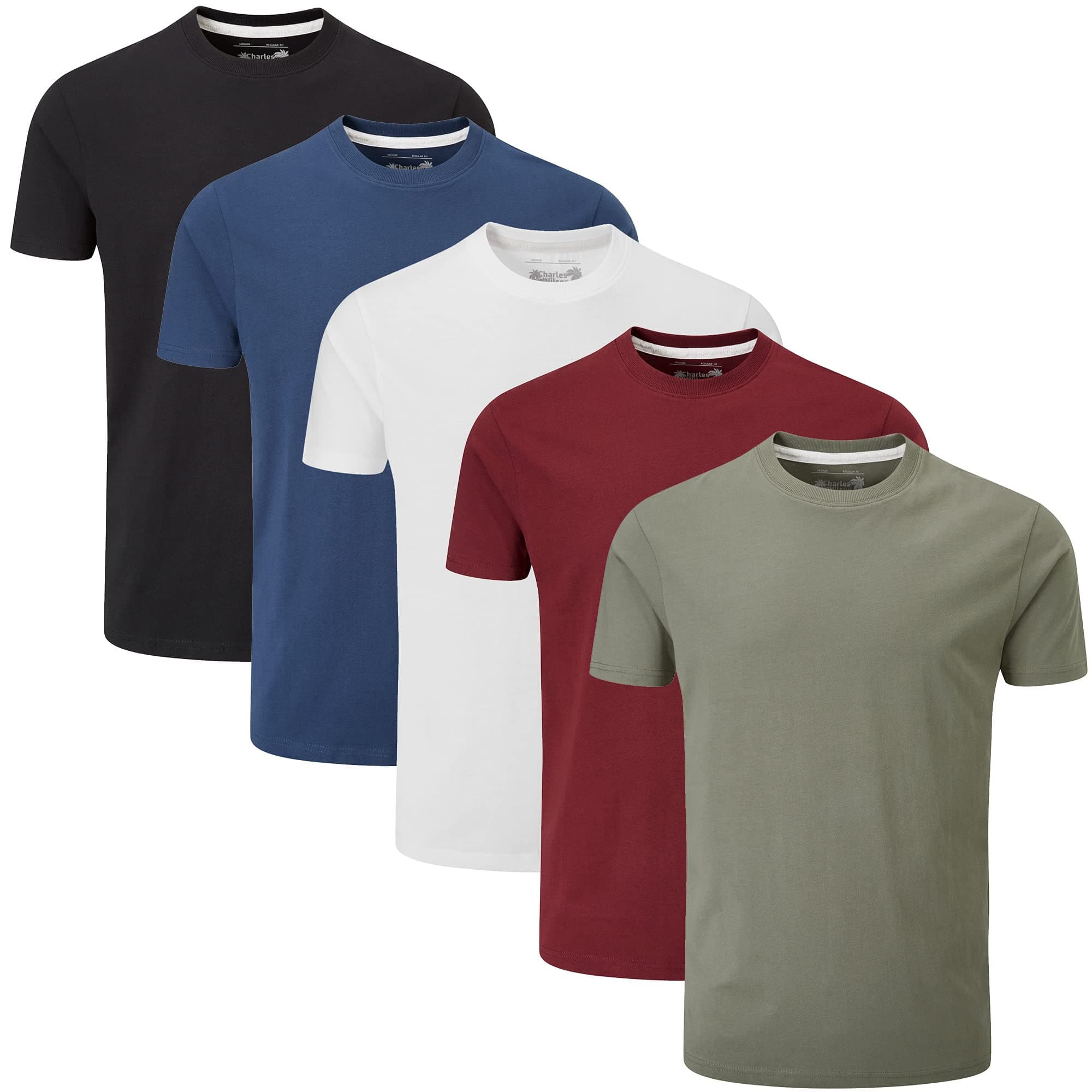 5 Pack Plain Crew Neck T-Shirt