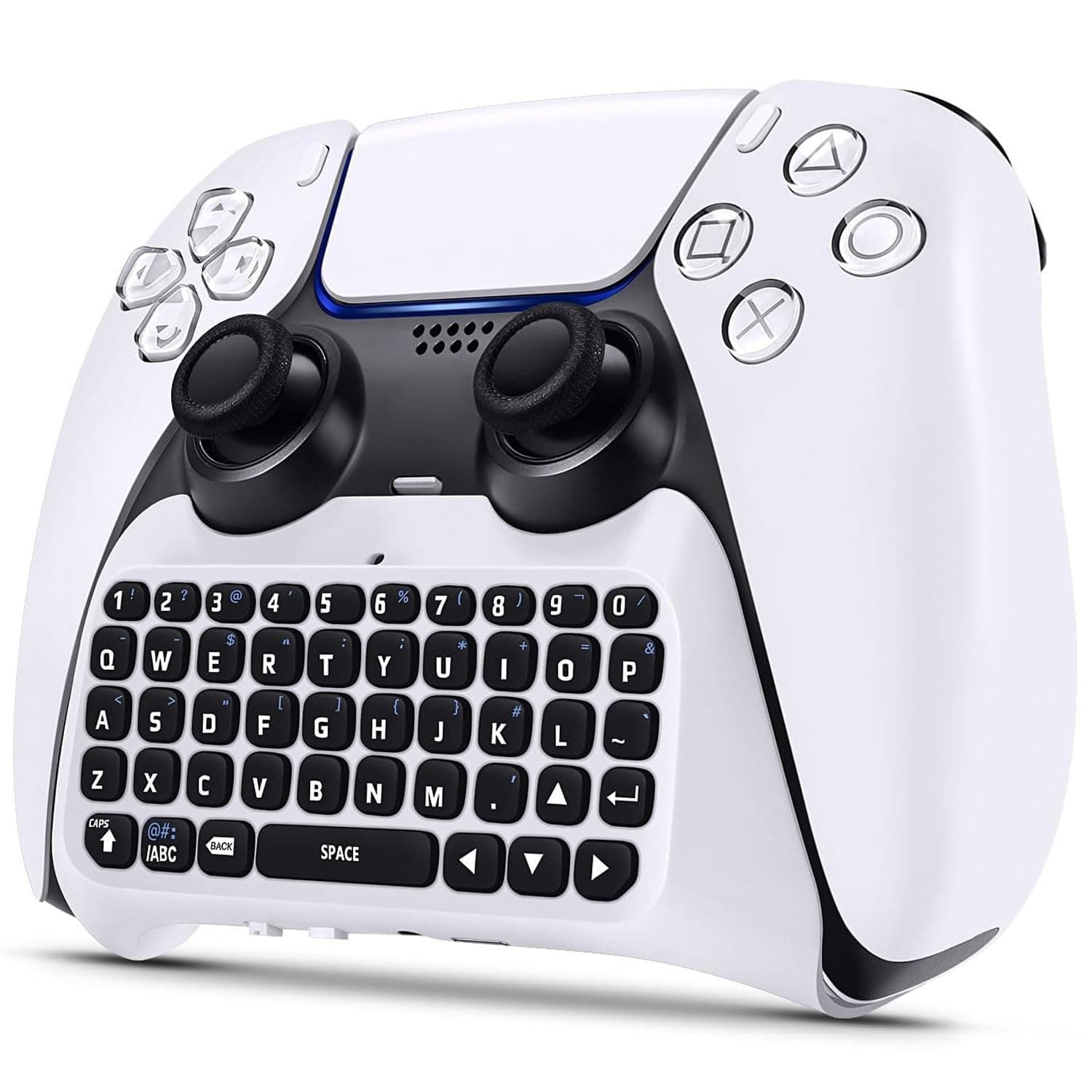 Wireless Keyboard for PS5/PS5 Pro Controller, Bluetooth 3.0 Mini Chatpad Message Game Keyboard Keypad Built-in Speaker with 3.5mm Audio Jack for Messaging and Gaming Live Chat, for Playstation 5