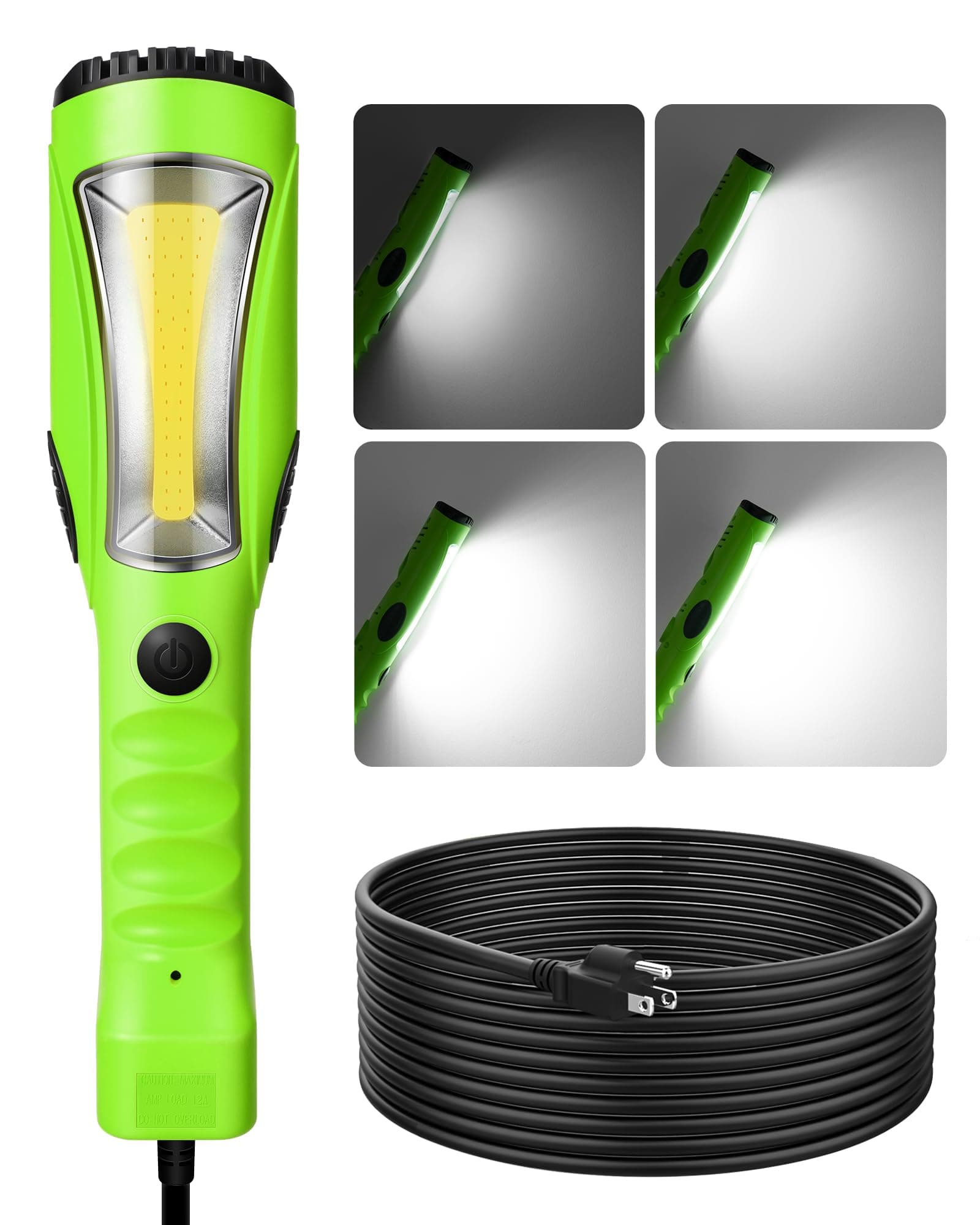 LED Work Light (25 feet), Underhood Work Light, 2000LM COB LED Light, Trouble Light with Cord 16 Gauge SJTW, Strong Magnet, Swivel Hook for Garage, Workshop, Car Repair Scene, ETL Listed