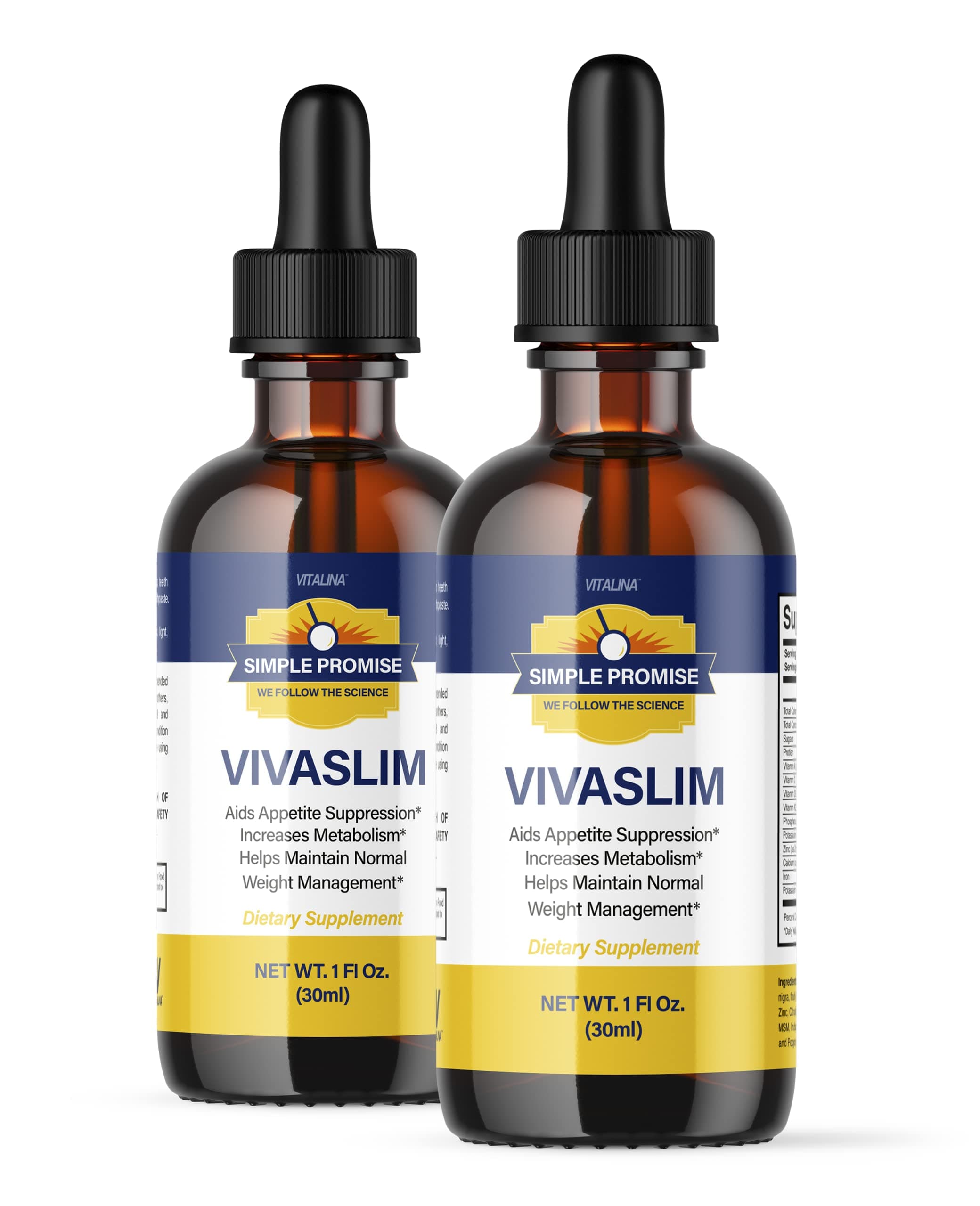 (2 Pack) VivaSlim Drops, Advanced Viva Slim Liquid 1oz Drops, 2 Bottle, 60 Day Supply