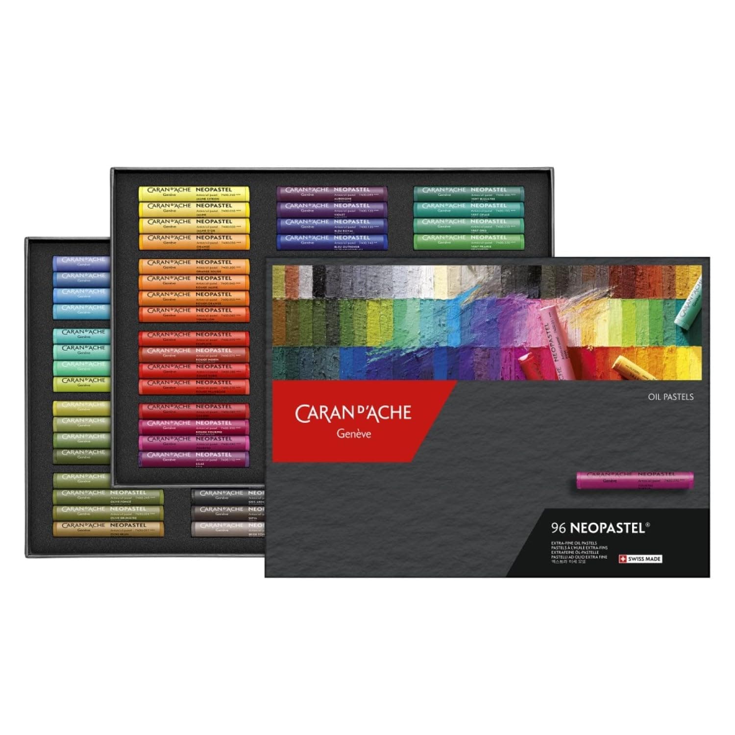 Caran d'Ache Cardboard box with 96 assorted colours