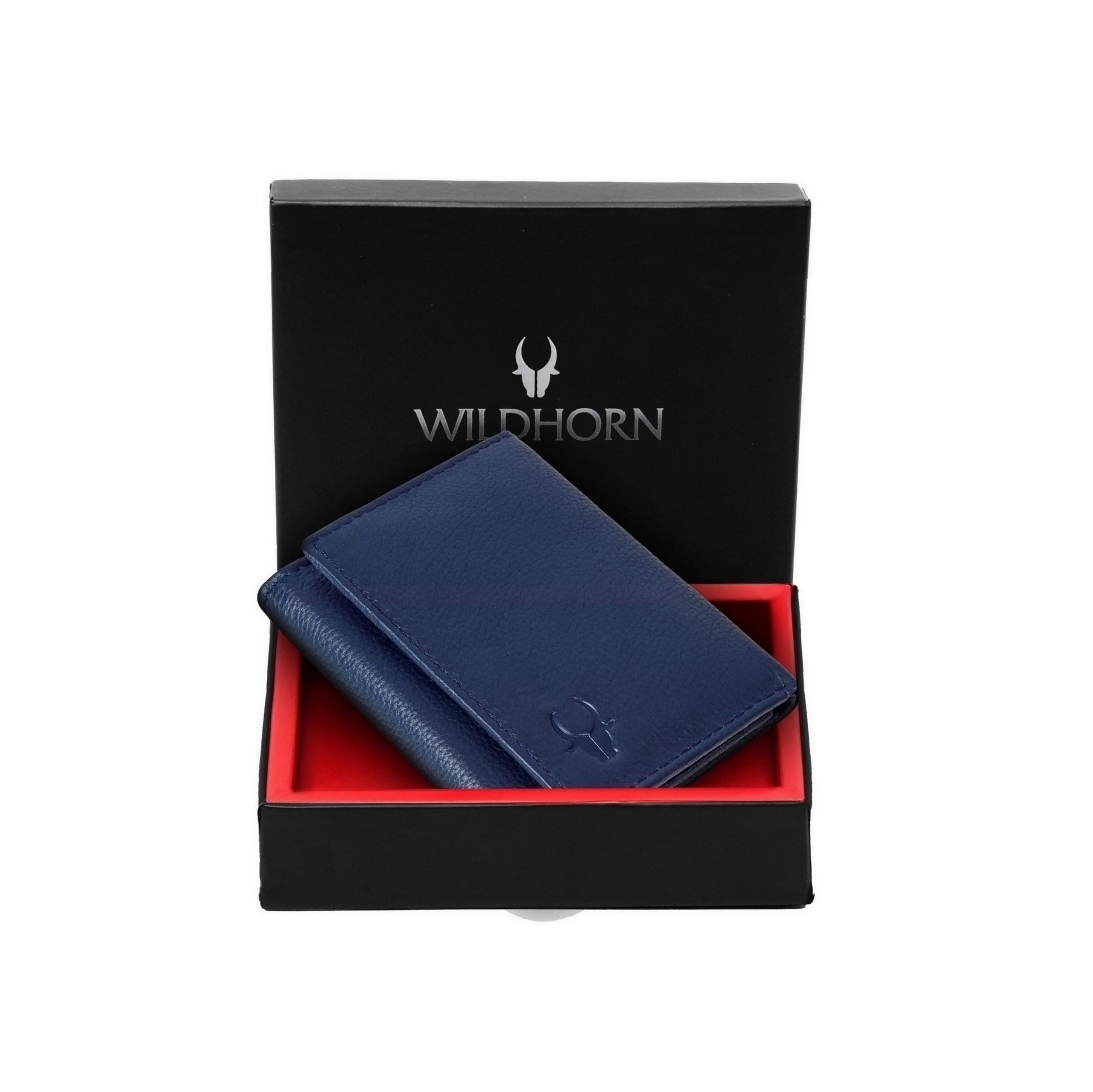Rfid Protected Leather Wallet For Men, Blue