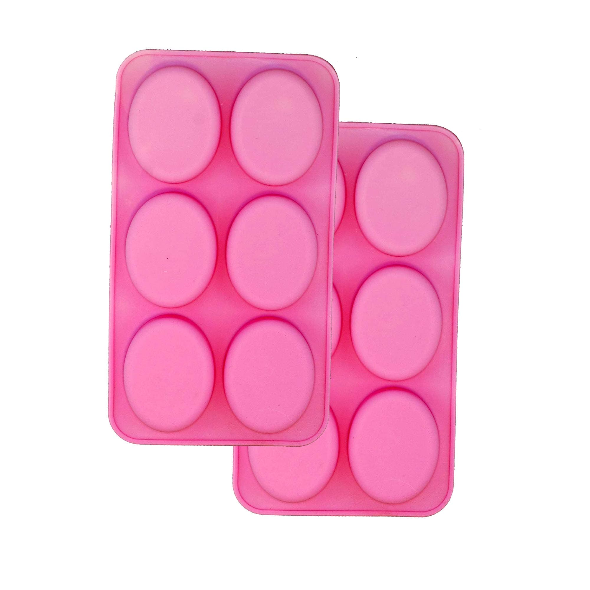 BargainRollBack 2 pack X Oval Shape Homemade Soap Mold Chocolate DIY Tray Mould Silicone Party maker (Ships From USA)
