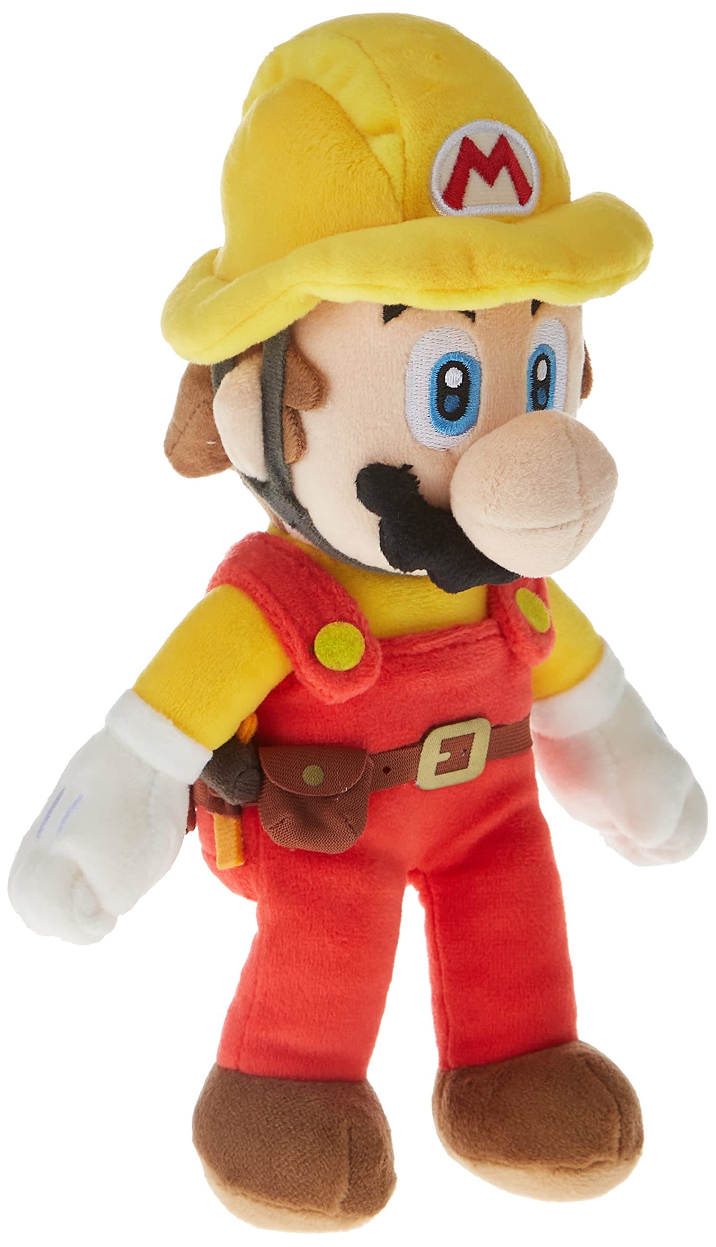 1731 Super Mario Maker 2 - Builder Mario Plush, 9.5", Yellow