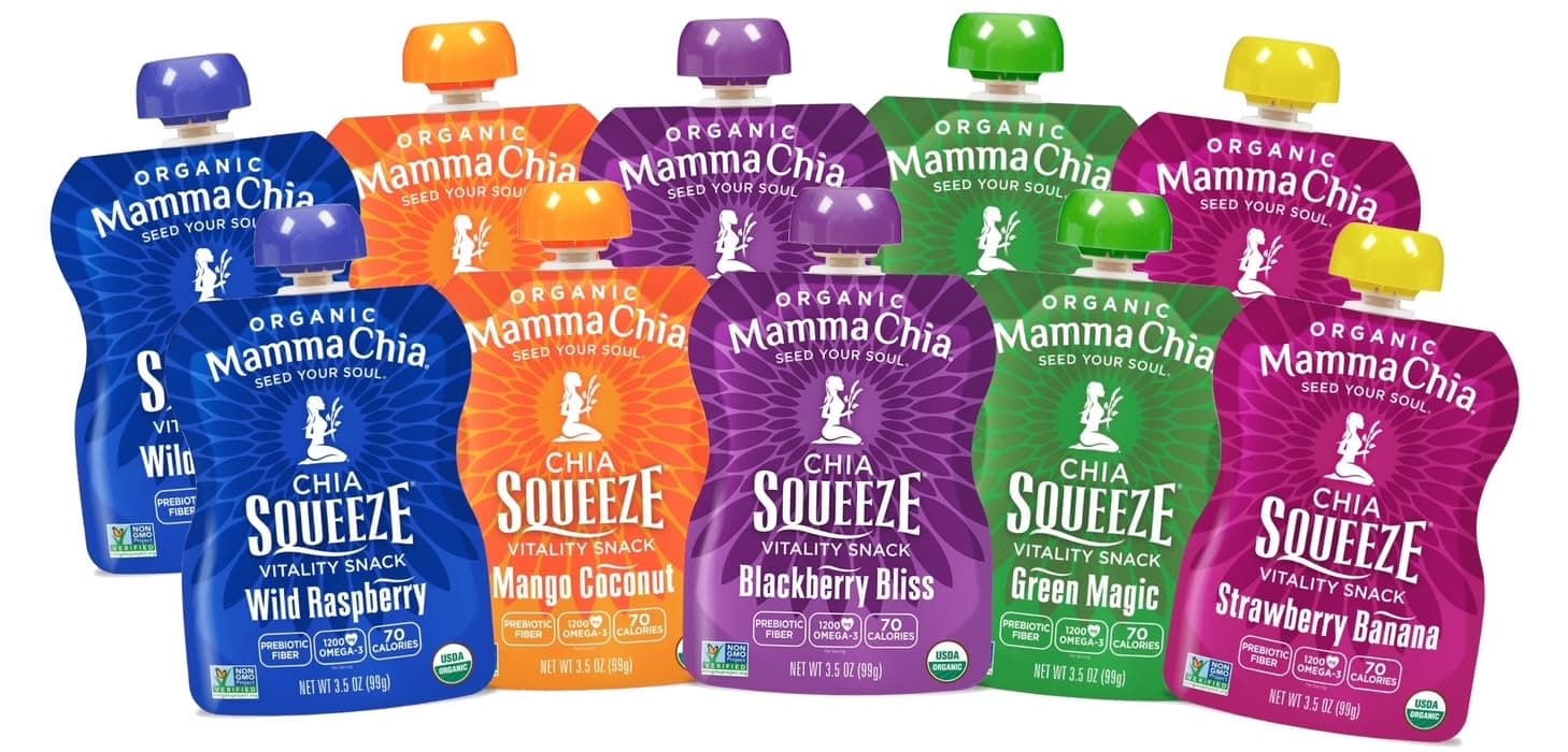 Mamma Chia Squeeze 5 variety (10 pack) Wild Raspberry,Green Magic,Blackberry bliss,Strawberry ,Mango coconut