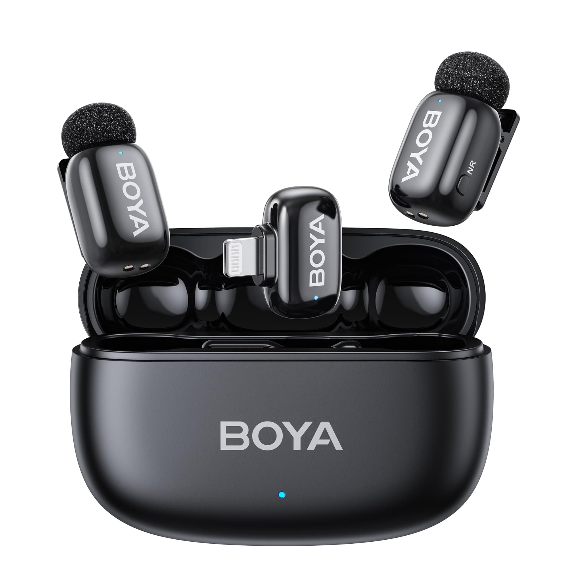 BOYA mini 2 Wireless Microphone for iPhone with MFi Certified, AI Noise Cancellation, App Control, 48k Hz/24 Bit, 30H Battery Life with Charging Case,Lapel Microphone Wireless for Video Recording Vlog