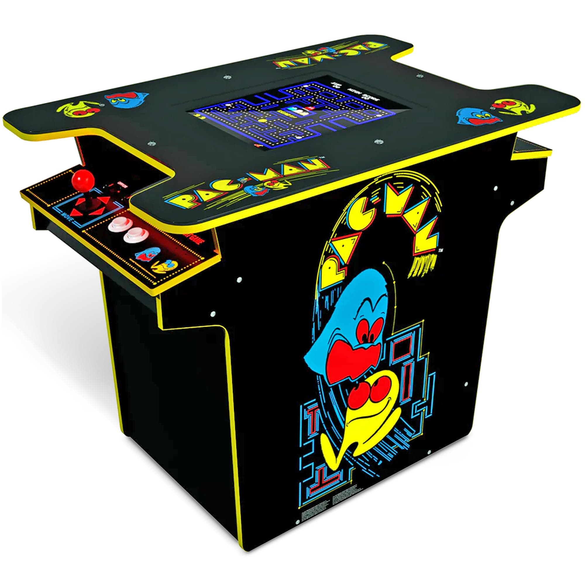 Arcade1Up Pac-Man Head-to-Head Arcade Table, Black Series, 17" Color LCD, 29" Tall - Plug & Play Retro Home Game Machine w/ Dual Joysticks & 12 Classics Including Galaga, Dig Dug, Mappy and More