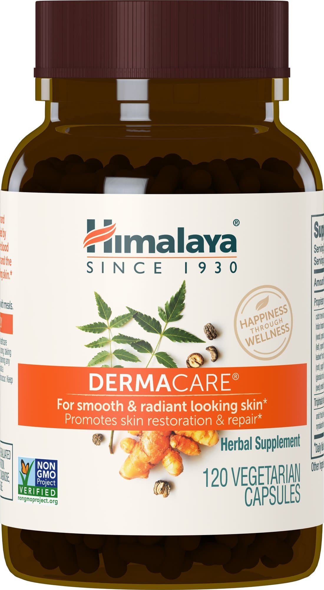 Himalaya DermaCare with Neem for Clear Skin and Mild Acne 560 mg, 120 Capsules, 1 Month Supply