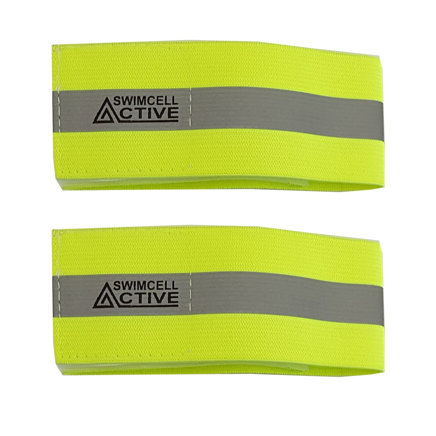 SwimCell High Visibility Reflective Armbands - Reflective Running Gear - Elasticated Hi Vis Bands - Walking Reflective Straps - Hi Vis Running bands - Neon Yellow