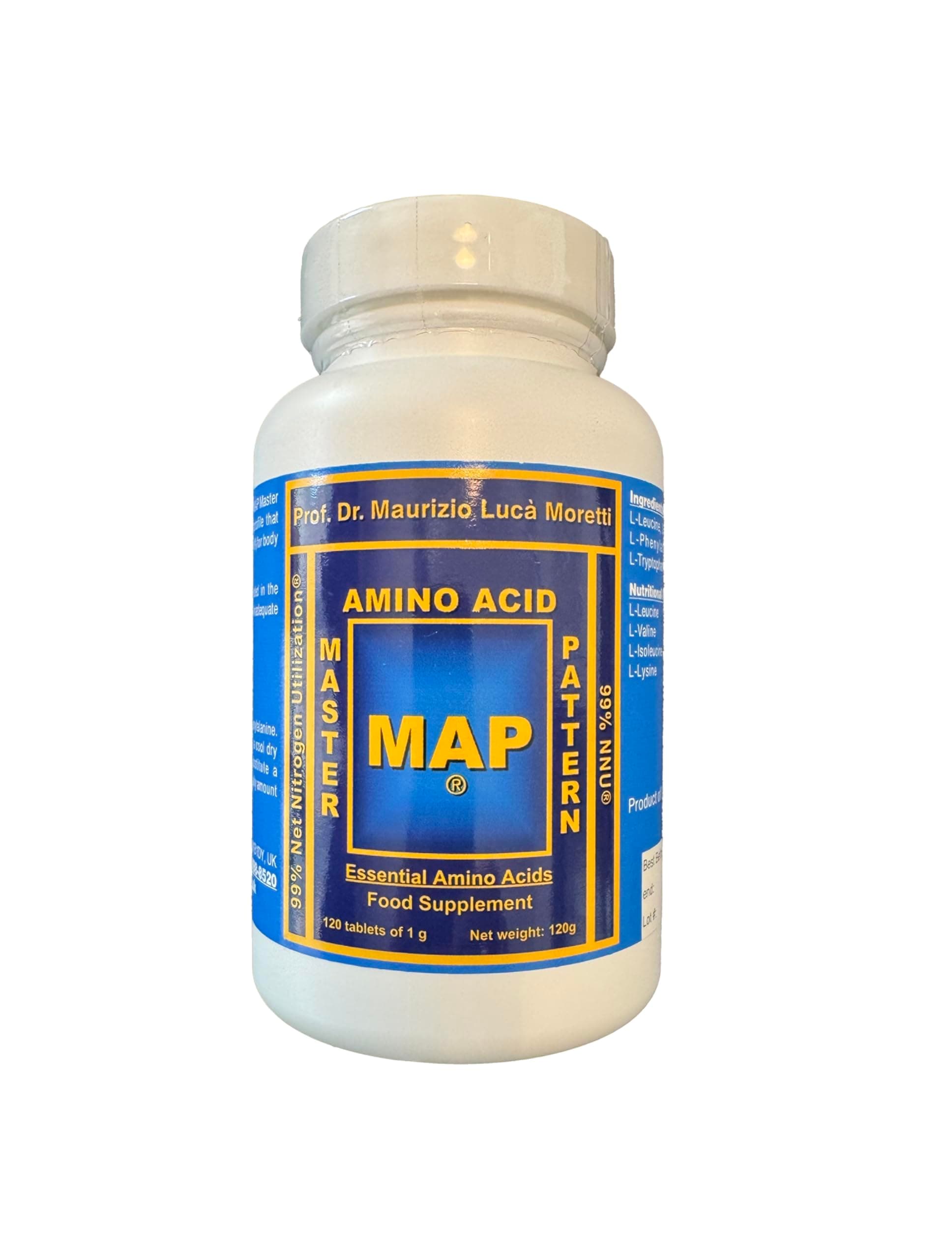 MAP Master Amino Acid Pattern Original Formula (120 Tablets) 99% Net Nitrogen Utilization (NNU)