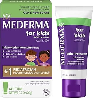 Mederma Scar Gel for Kids, Reduces the Appearance of Scars, 1 Pediatrician Recommended, Goes on Purple, Rubs in Clear, Kid Friendly, Grape Scent, 0.70 Oz