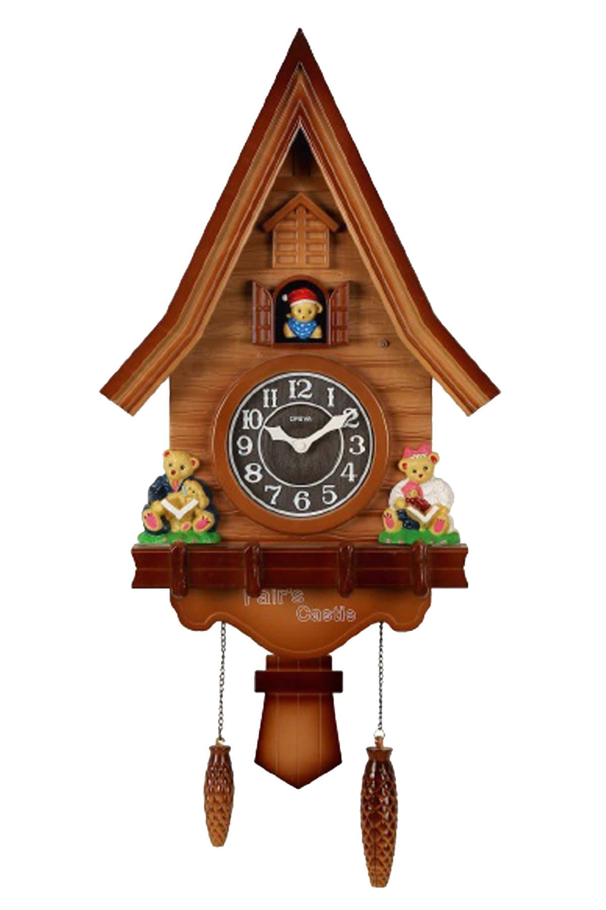 OREVA AQ-4197 Plastic Pendulum Cuckoo Analog Wall Clock (32 cm x 10 cm x 51 cm, Brown Wood )