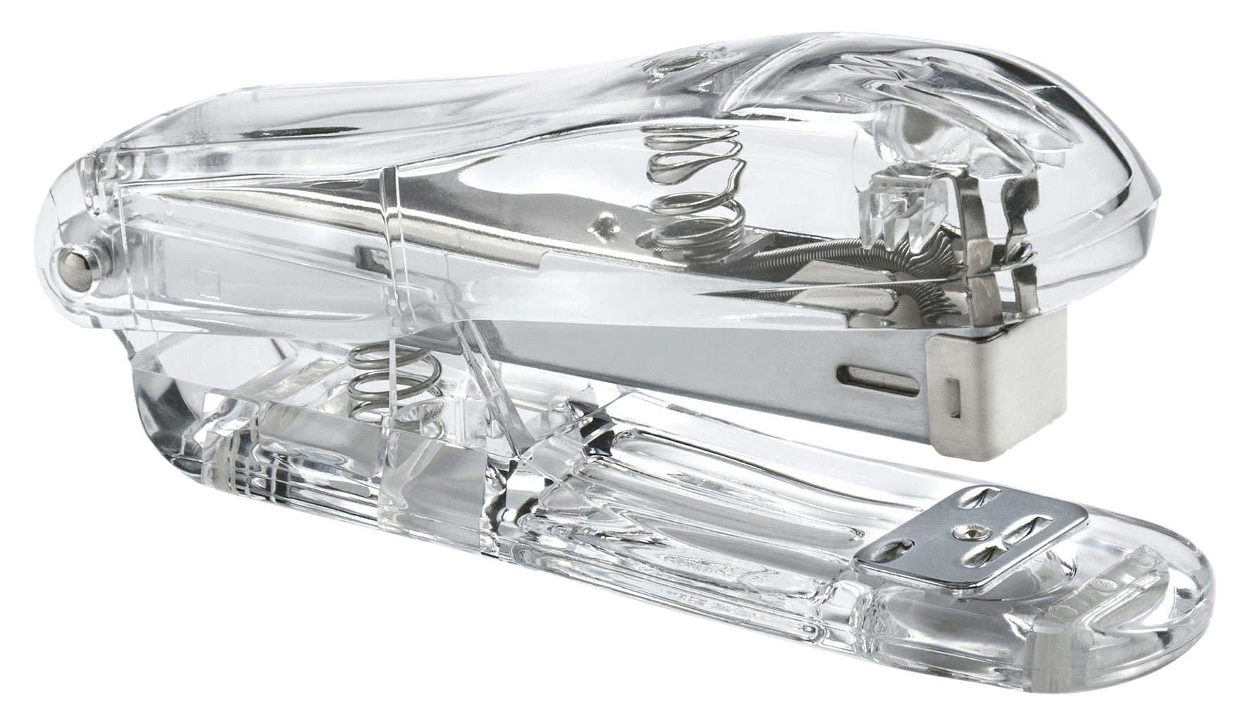 OSCO Clear Acrylic Paper Stapler, Handheld Top-Loading Stapler with 10-Sheet Capacity, Compatible with Standard 26/6 Staples, Compact Modern Office & Home Use