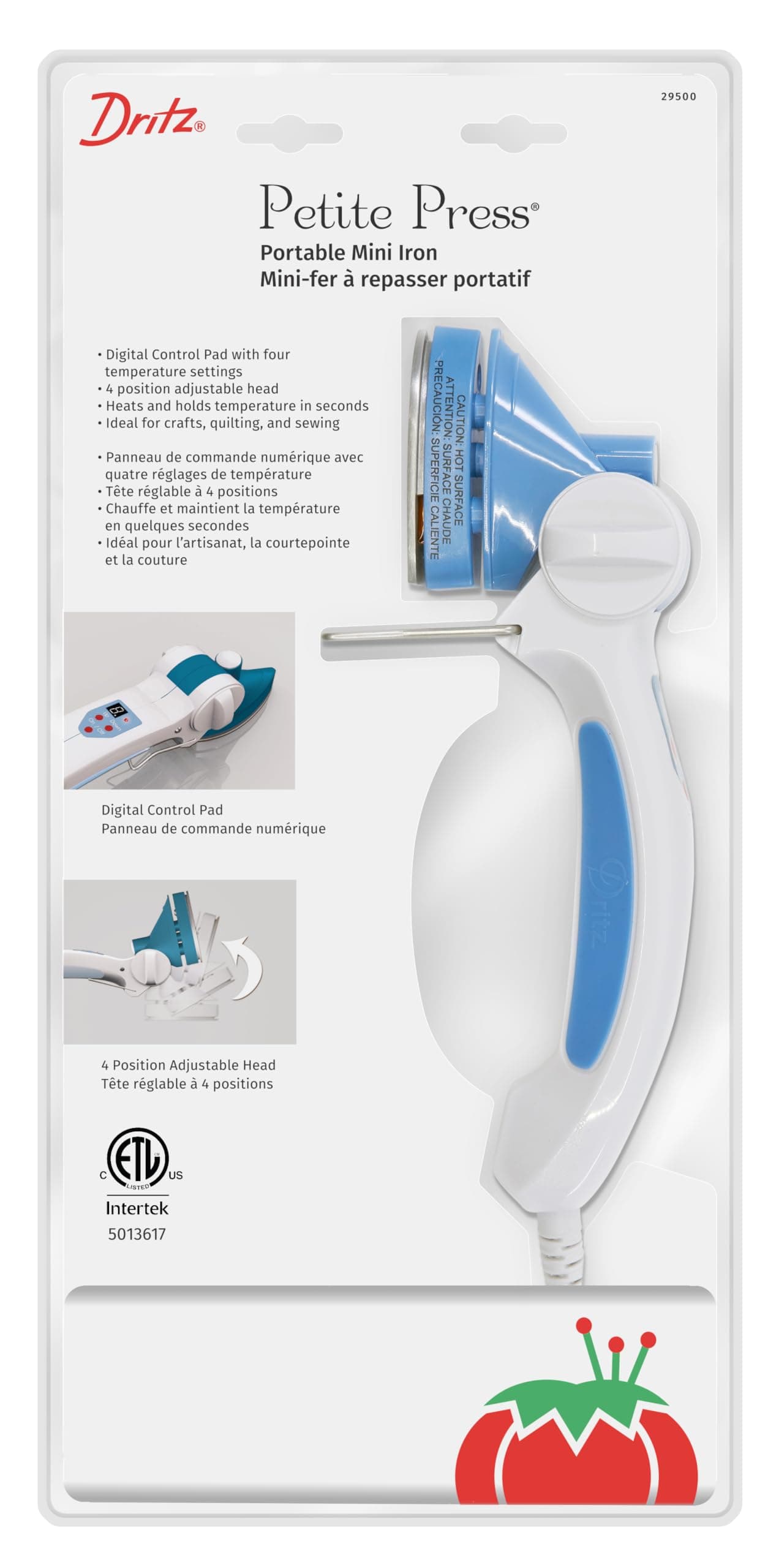 Dritz 29500 Petite Press Portable Mini Iron,White