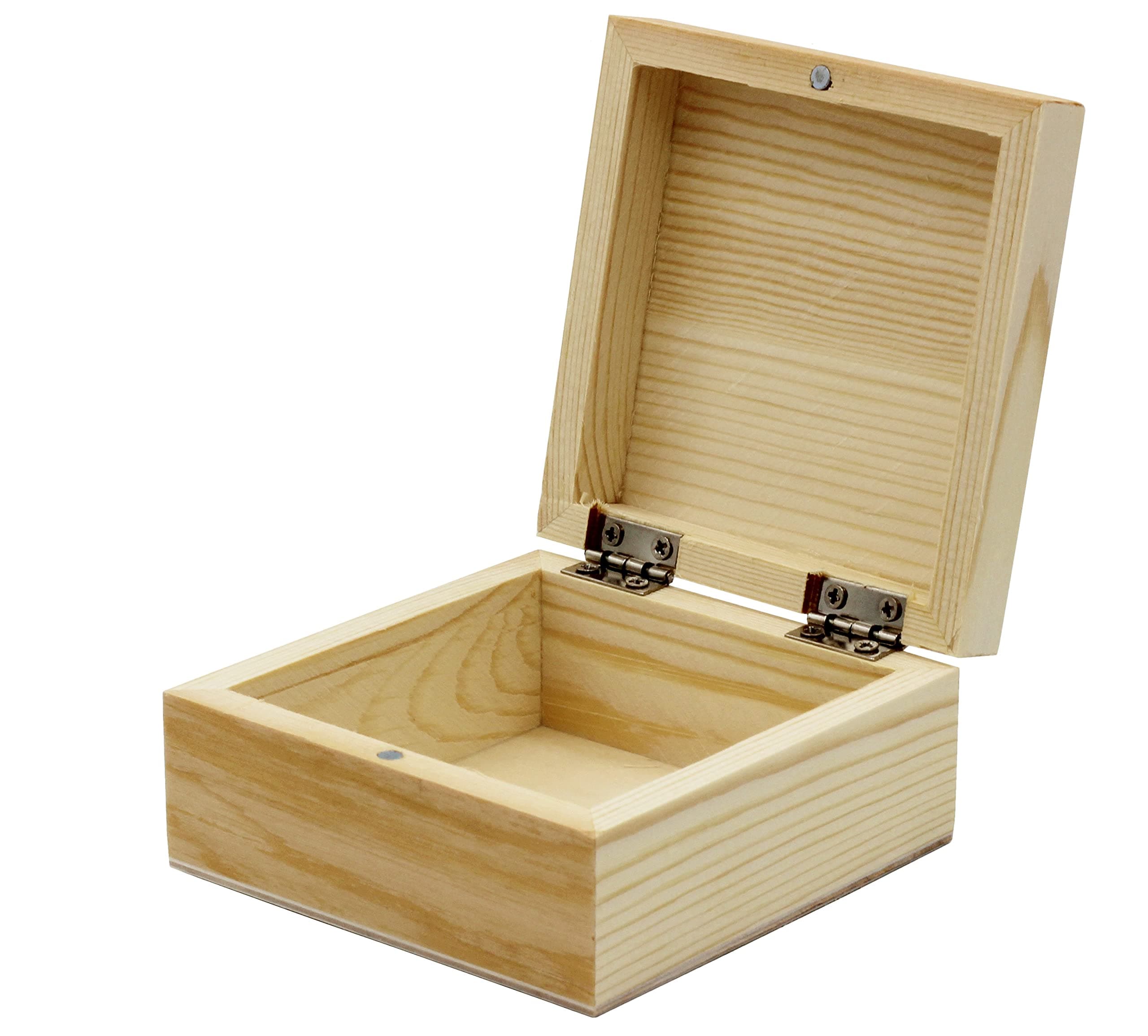 Creative Hobbies® Unfinished Mini Wood Craft Box with Hinged Lid and Magnetic Closure, 3.5 Inch - Perfect for Arts, Crafts, and Personalized Gifts