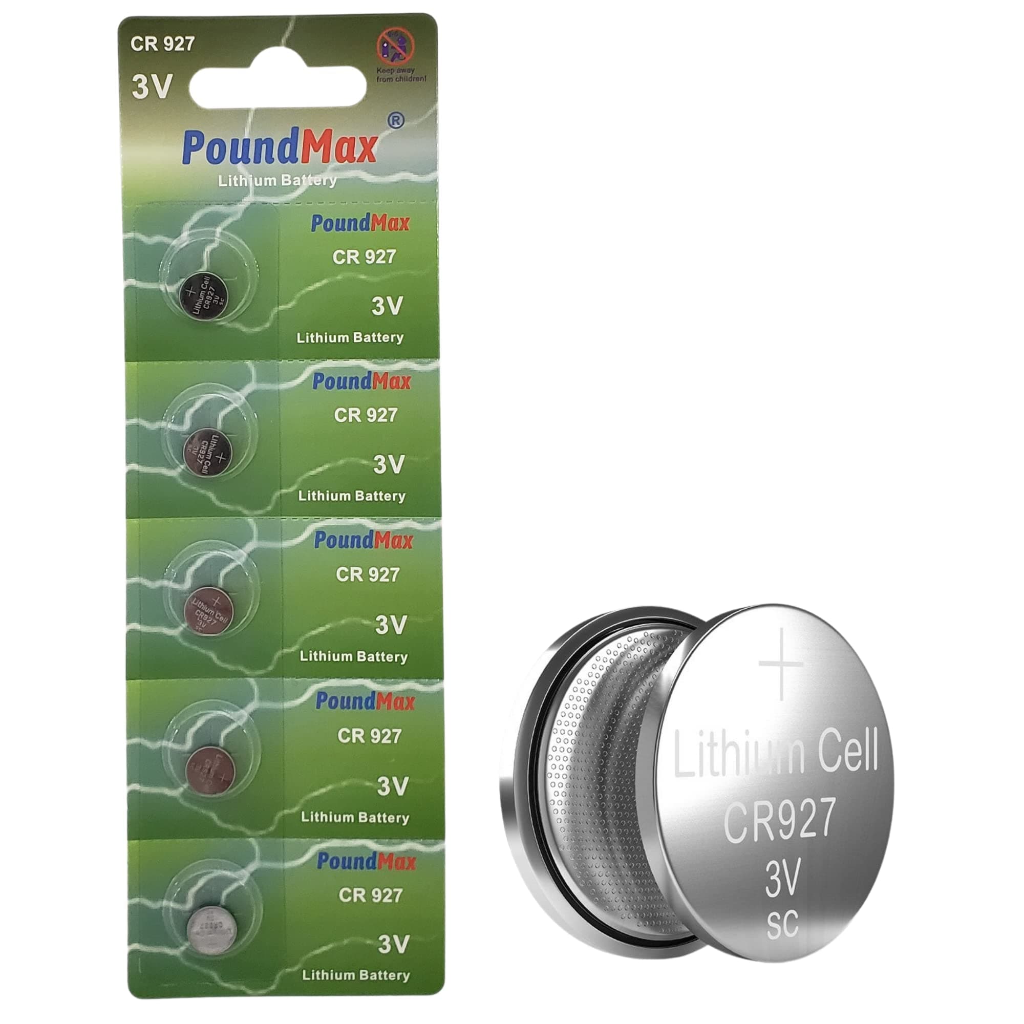 CR 927 Batteries 3v Lithium Button Cell Battery Combo Pack - 5 Count