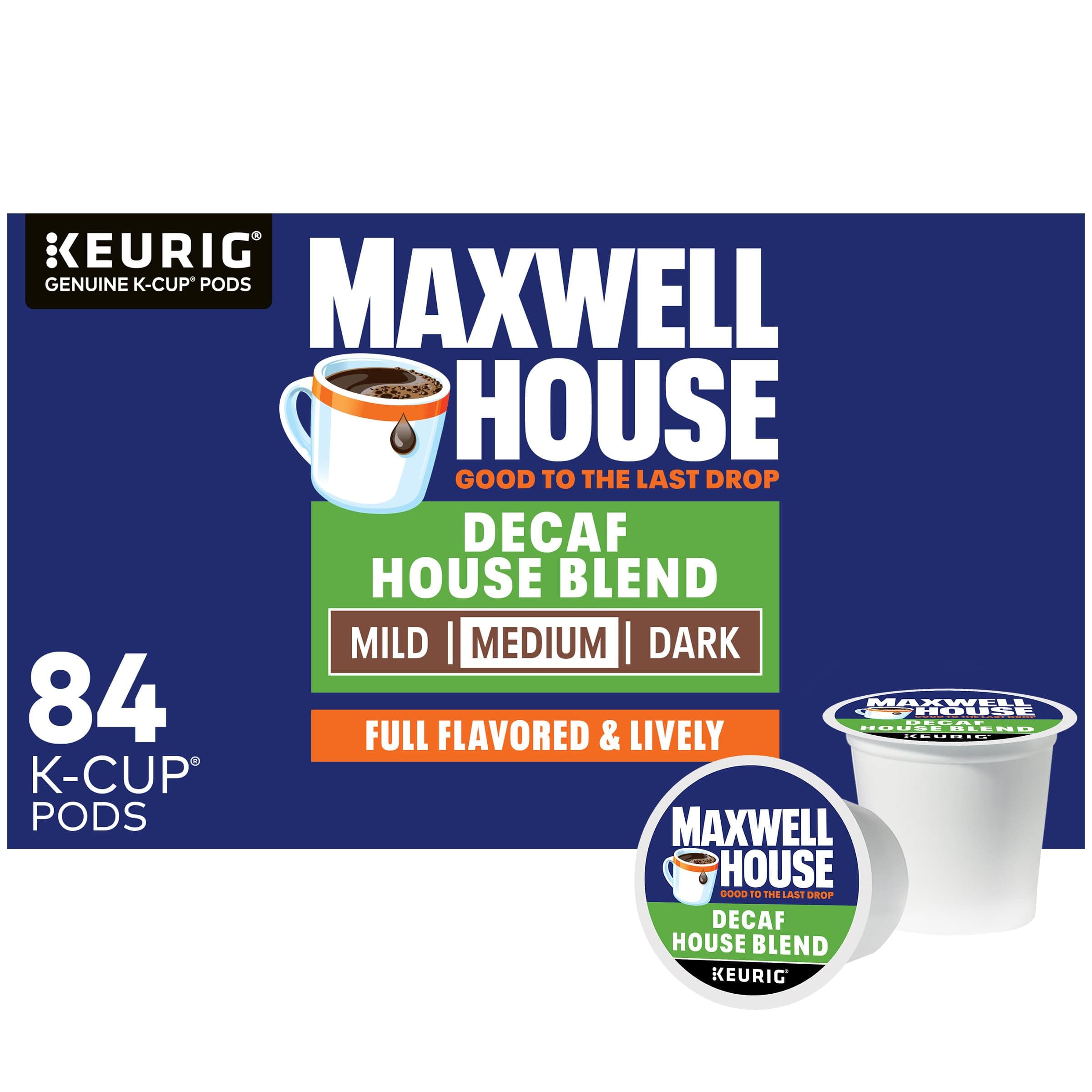 Maxwell House Decaf House Blend Medium Roast K-Cup Coffee Pods, 84 ct Box