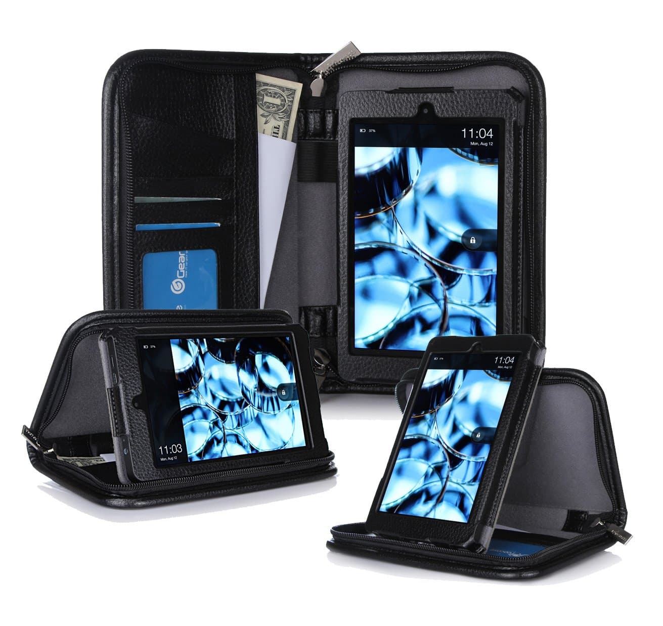 rooCASE Fire HD 6 2014 Case, new Fire HD 6 Executive Portfolio Leather Case Cover with Stylus for Amazon Fire HD 6 Tablet (2014), Black