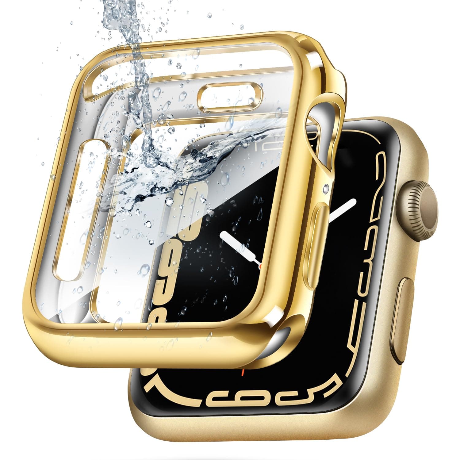 top4cus 38mm Case Soft Flexible Lightweight Anti-Scratch Overall Protective 38mm Iwatch Waterproof Cover Case Shiny Workout Shockproof Bumper Compatible with Apple Watch Series 3/2/1 - Gold