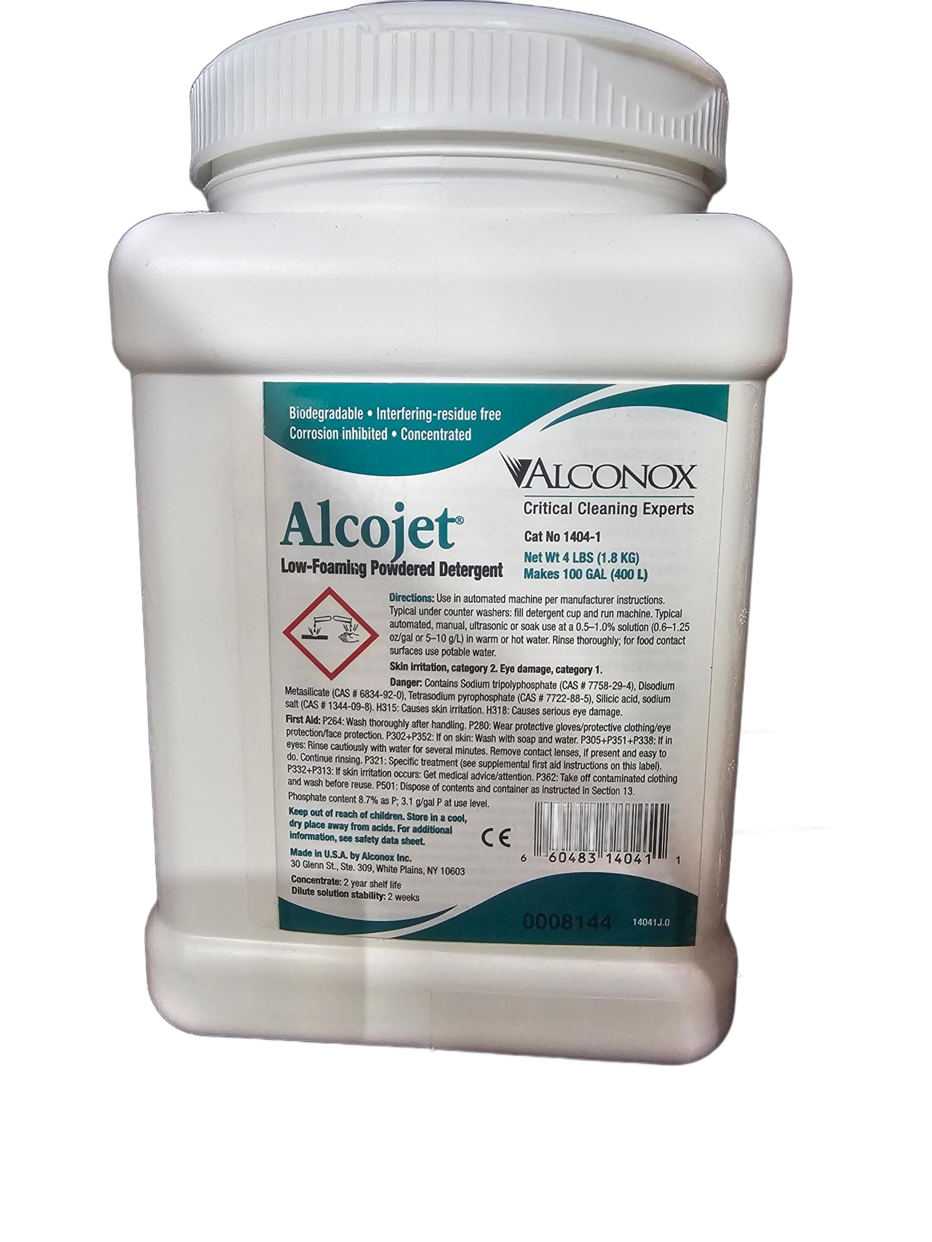 - 1404 Alcojet Nonionic Low-Foaming Powdered Detergent, 4lbs Box