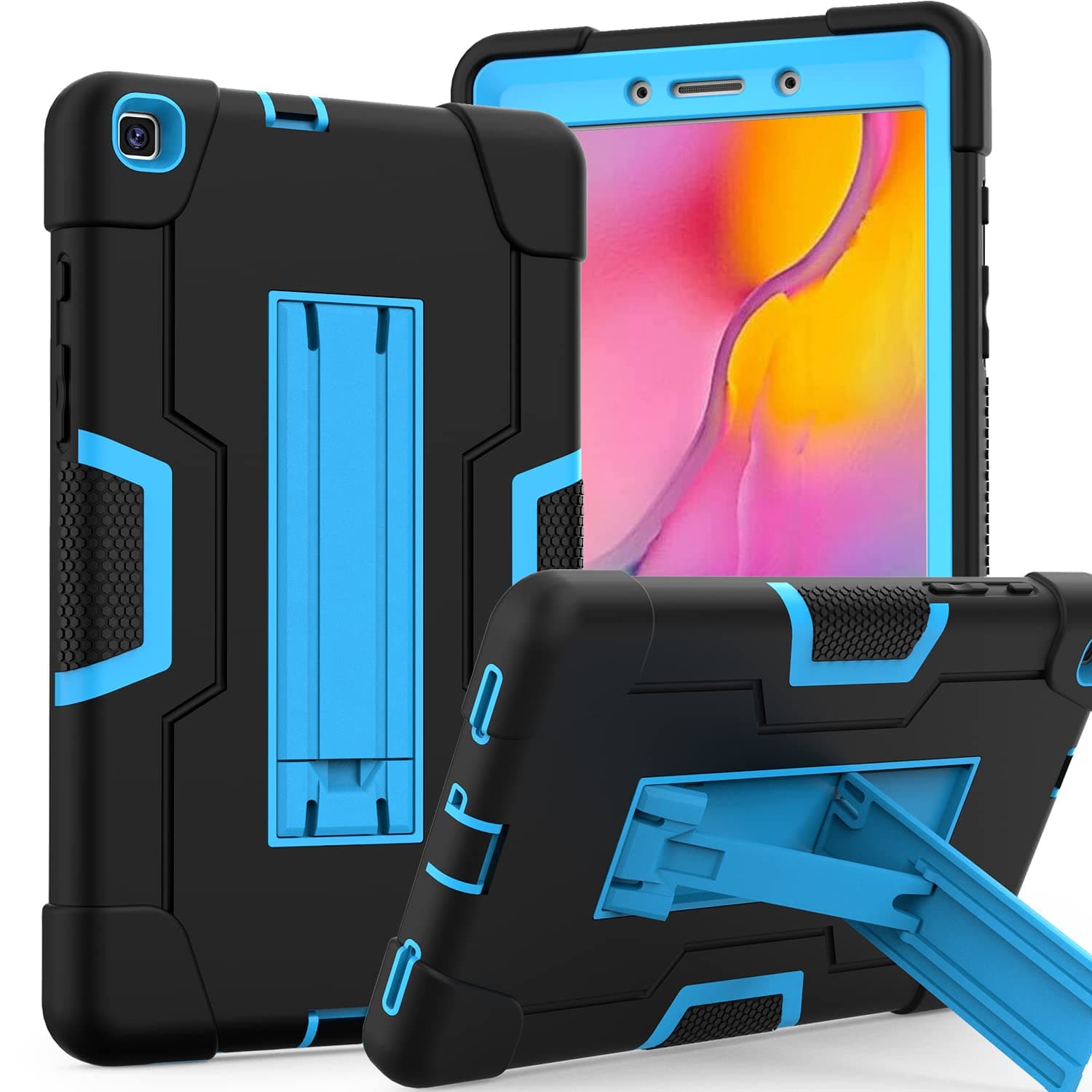 Cantis Galaxy Tab A 8.0 2019 Case(SM-T290/T295),Slim Heavy Duty Shockproof Rugged Full Body Protective Case for Galaxy Tab A 8.0 Inch 2019 Without S Pen Model SM-T290/SM-T295 (Black+Blue)