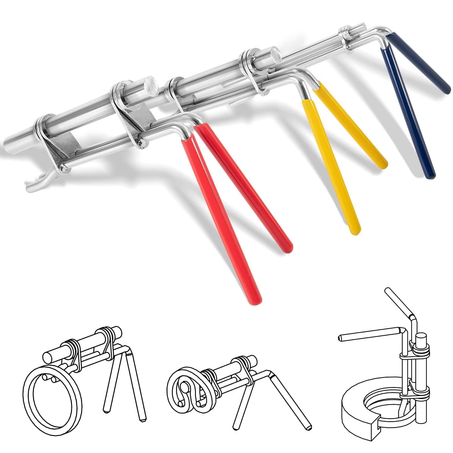 Hydraulic Seal Installation Tools, 3 Pack U-Cup Rod Seal Install Tool, Upgraded Hydraulic Cylinder Piston Repair Kit, Seal Installation Tool Kit, for Installing Automotive Marine Hydraulic Cylinders