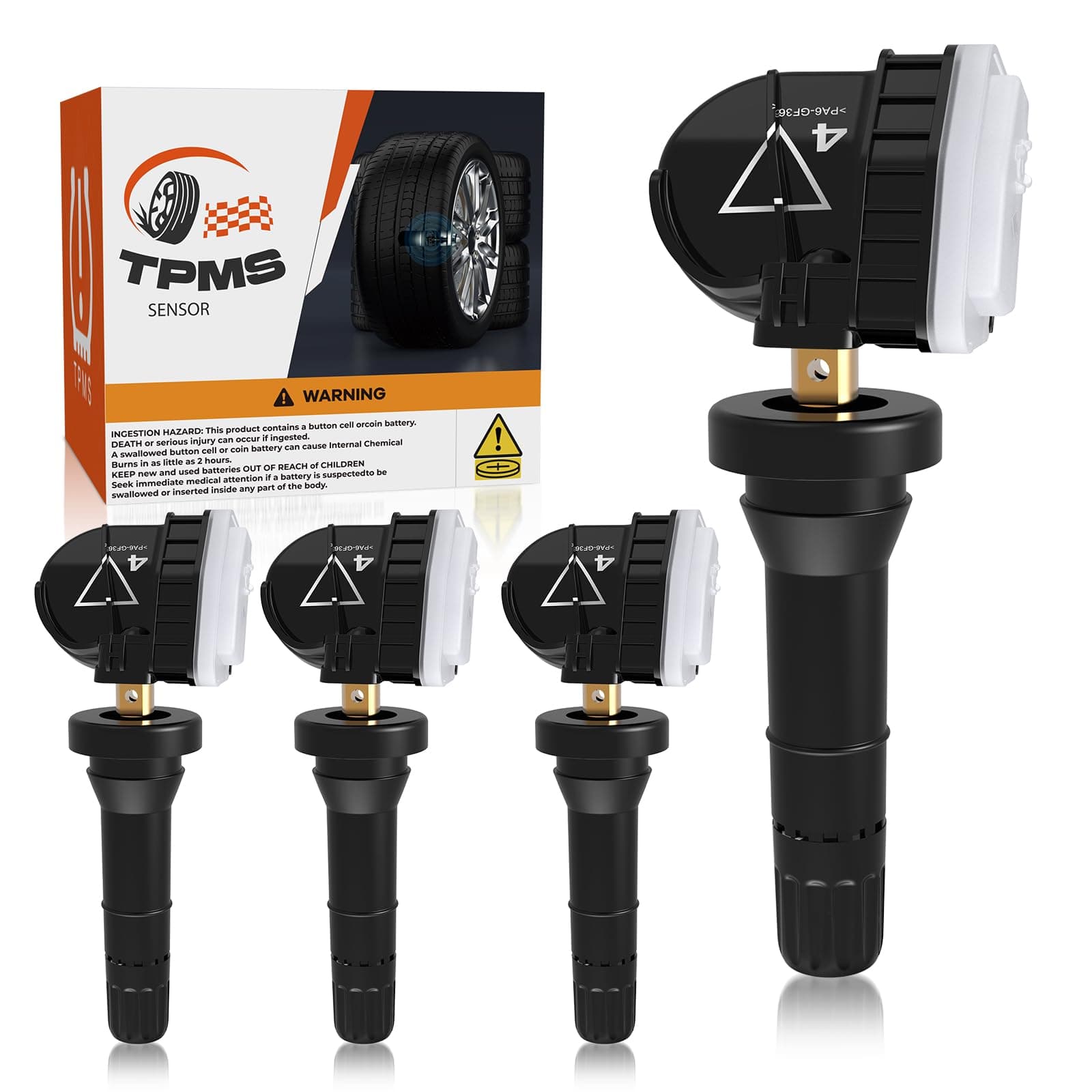 TPMS Sensor, 433 MHz Pre-Programmed TPMS Tire Pressure Sensors for Buick Enlave Lacrosse for Chevrolet Silverado Impala for Cadillac XT4 XT5 XT6 for GMC Sierra Acadia 13598773 13594222 4pcs