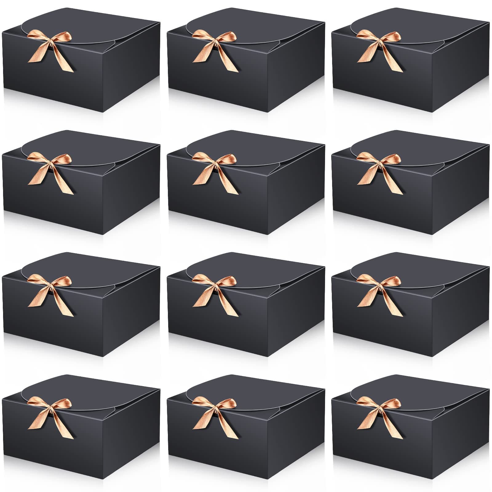 – TERRIFI 12 Pcs Gift Boxes with Lids 6.5 x 6.5 x 2 Inch Black Gift Boxes for Presents for Wedding, Birthday, Christmas Packaging