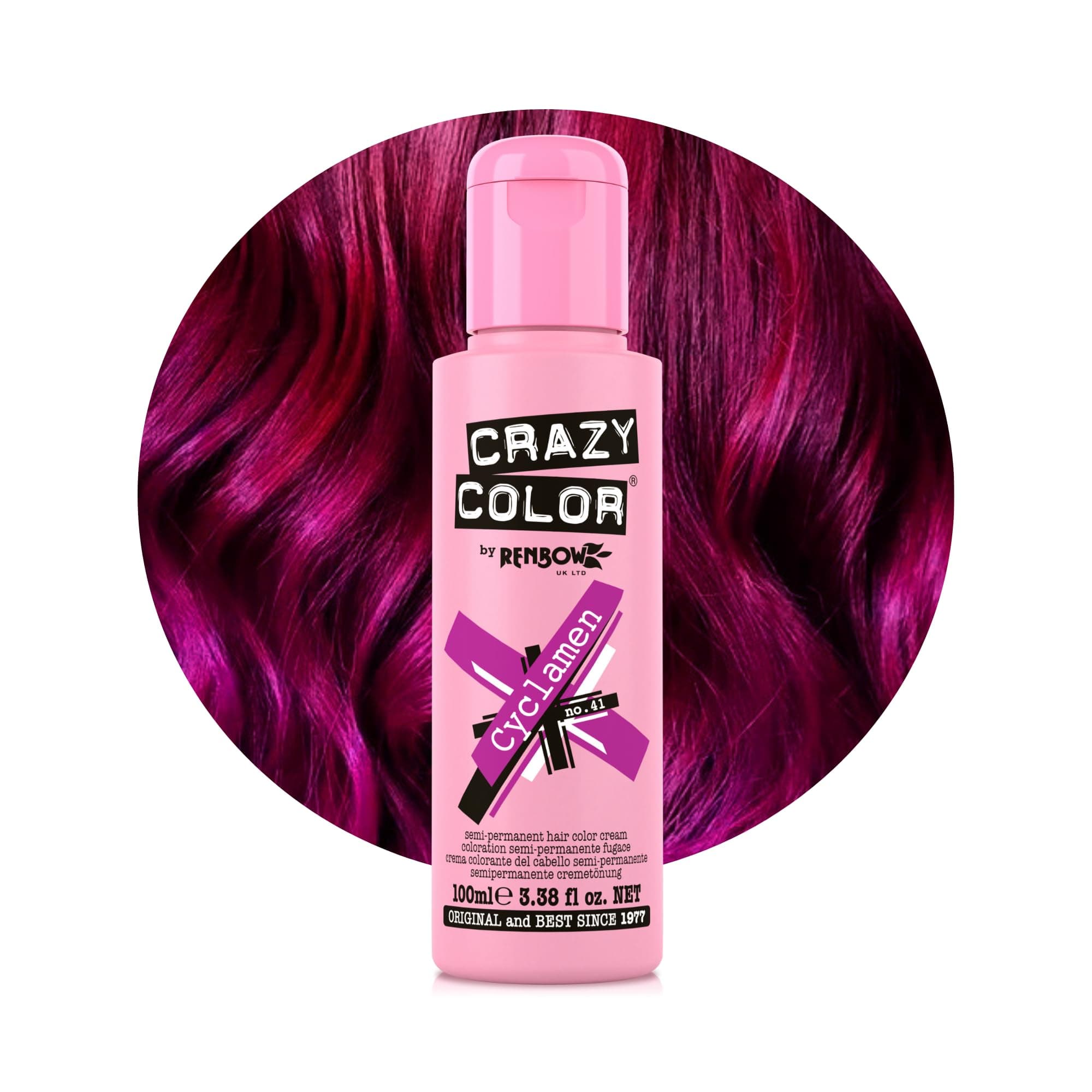 Vibrant Cyclamen Semi-Permanent Hair Dye. Highly Pigmented Cerise Conditioning & Oil Nourishing Vegan Formula | No Bleach or Ammonia | 100ml