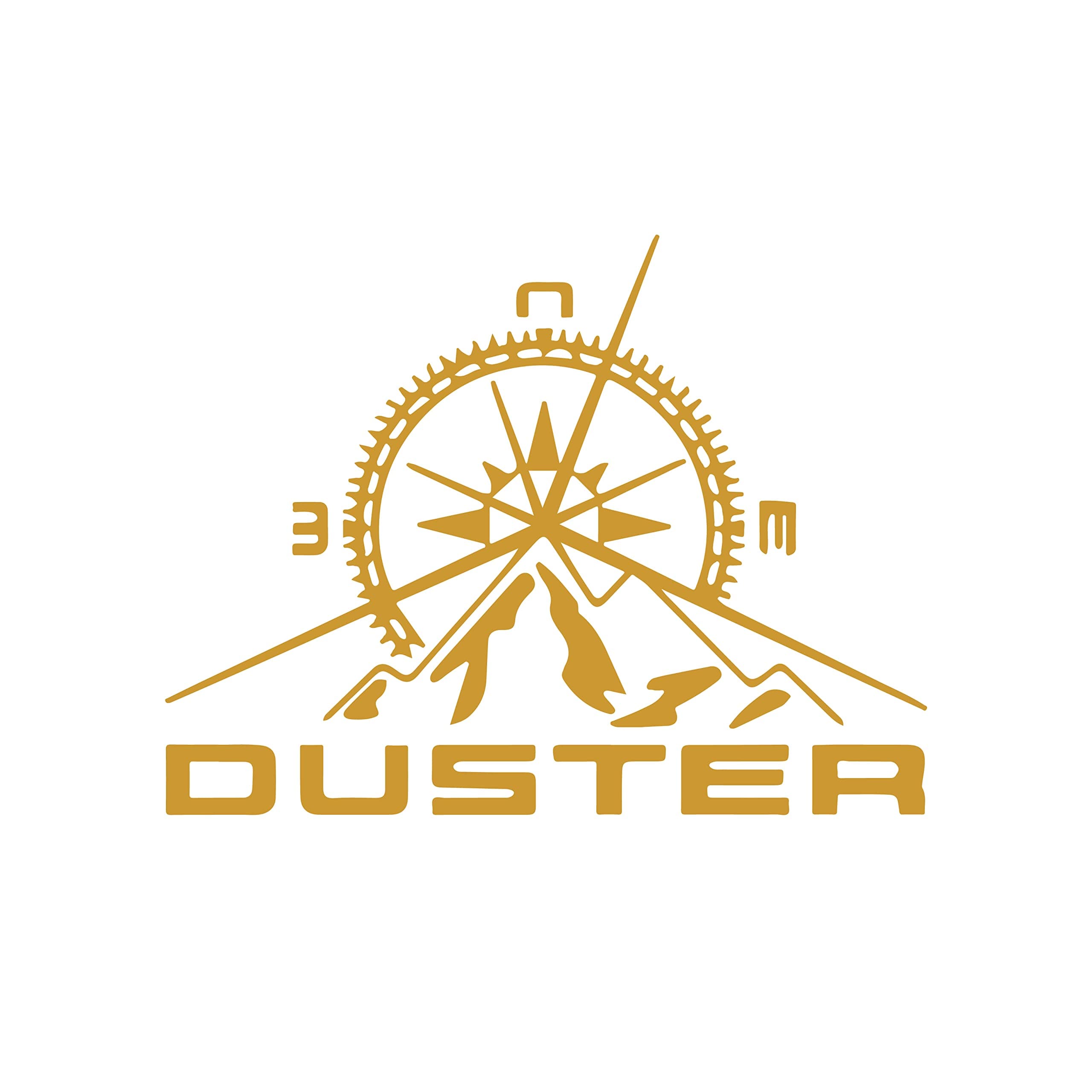 BIRD'S MIND Compass Stickers Compatible with Duster Renault Car Back Sides Bumper Decal Black Vinyl L x H 20.00 cm x 15.00 cm (Golden)