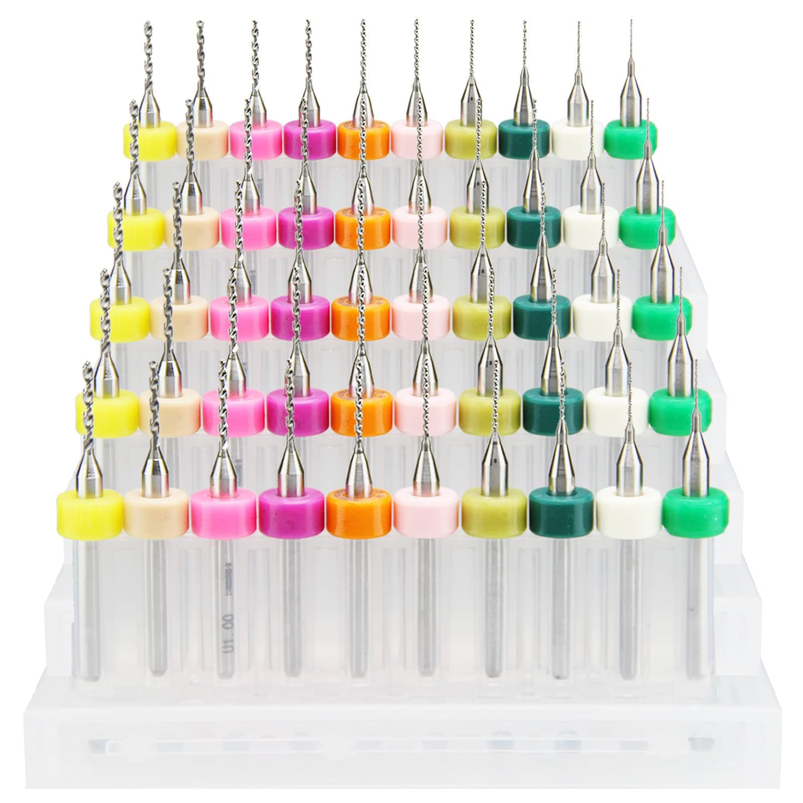 50 pcs PCB Drill bit Set, Carbide Micro Drill bit,1/8" Shank Spiral Groove,0.3mm-1.2mm (5 Pieces Each) Micro Drill bit Set, Mini Drill bits, Small Drill bits,Micro Drill bits.JTEYINH