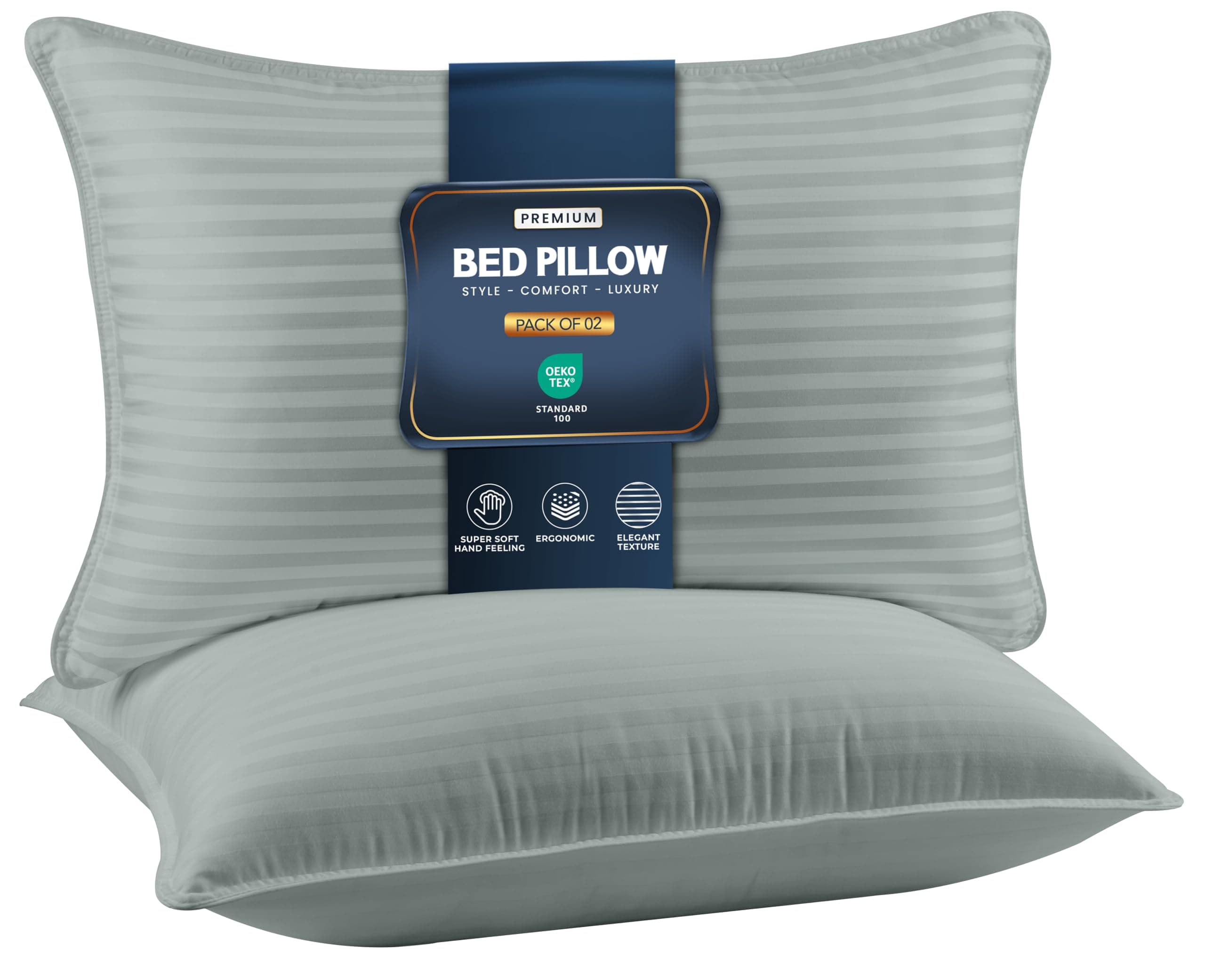 Utopia Bedding Bed Pillows for Sleeping Queen Size (Light Grey), Set of 2, Cooling Hotel Quality, for Back, Stomach or Side Sleepers