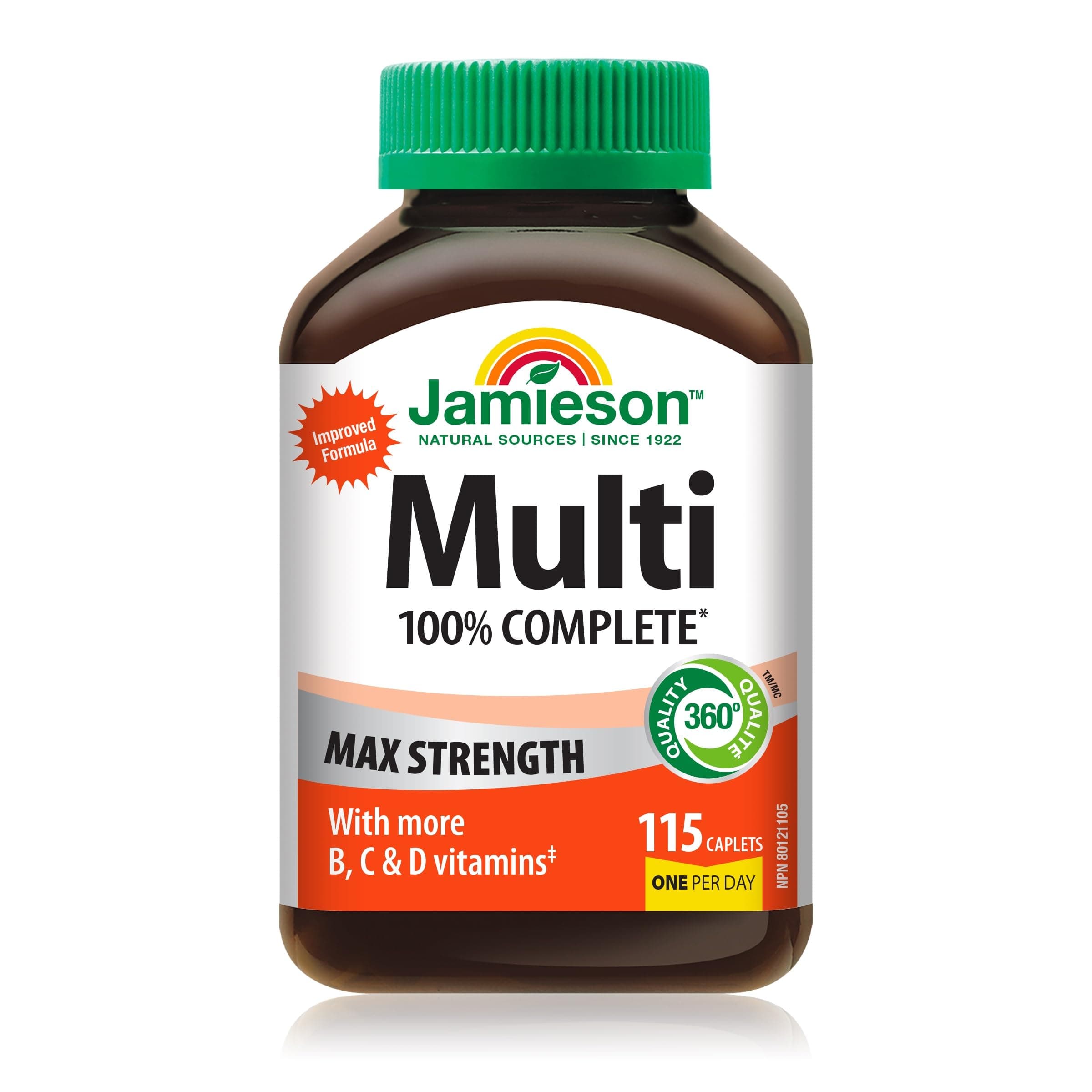 Jamieson 100% Complete Multivitamin Max Strength Formula, 115 caplets