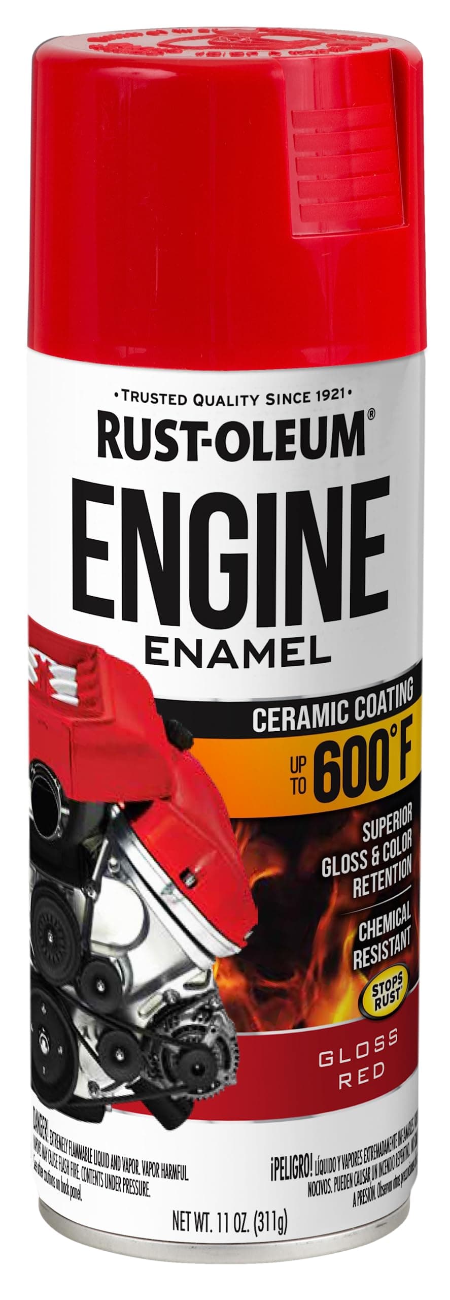 363569 Engine Enamel Spray Paint, 11 oz, Gloss Red, (Pack of 1)