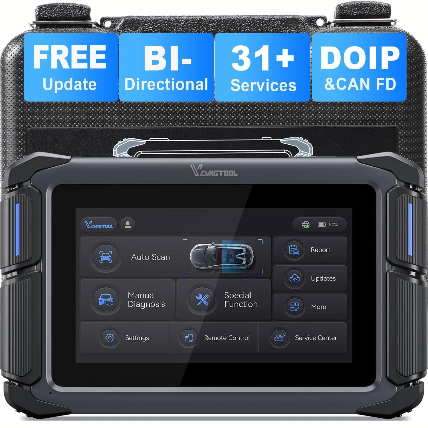 VDIAGTOOL Bidirectional Scan Tool VD70 Lite, OBD2 Scanner Diagnostic Tool with 31+ Resets, 2026 Scanner for Car, Full System Scan, CAN FD & DoIP, Free Update