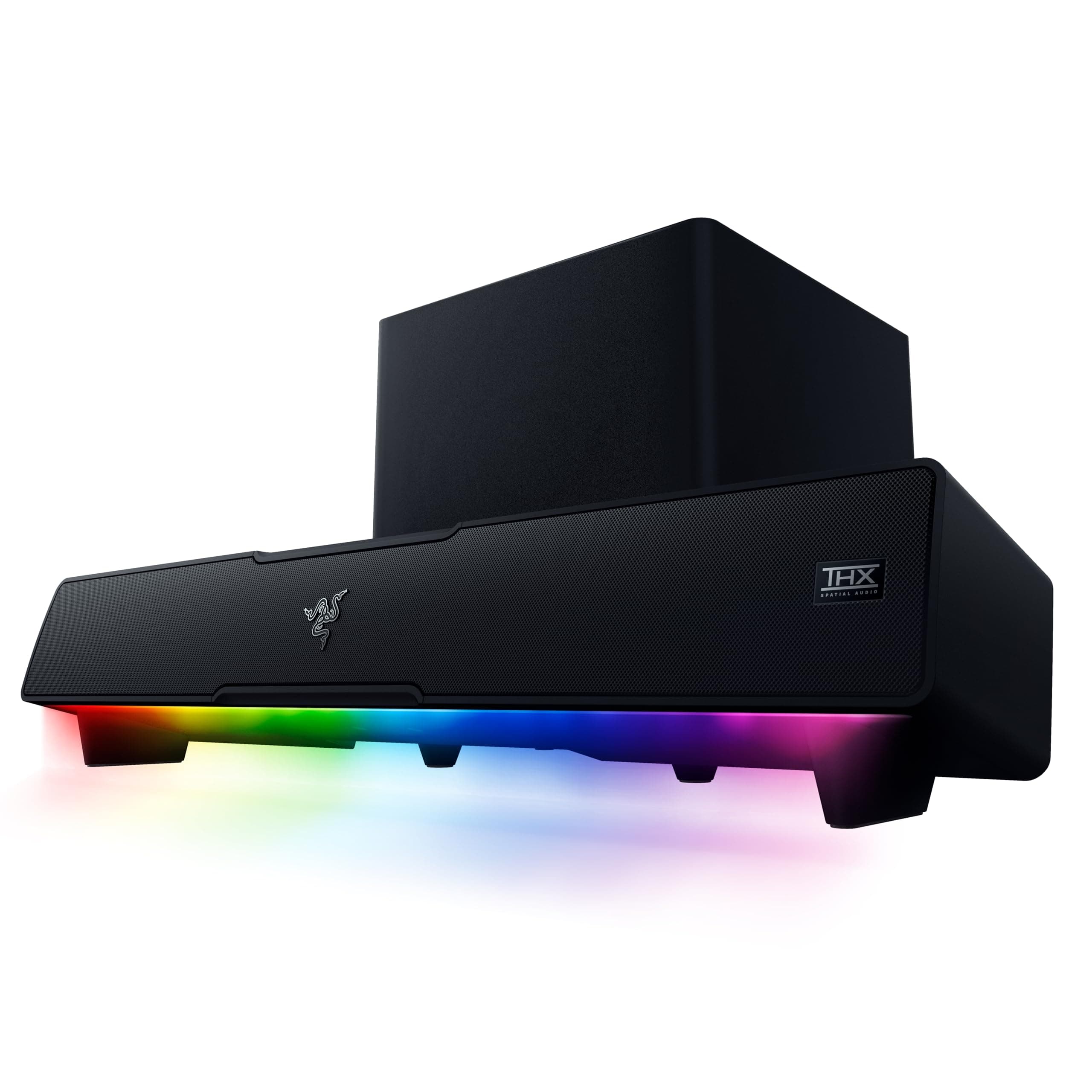 Leviathan V2 - PC Gaming Soundbar with Subwoofer (Multi-driver PC Soundbar and Subwoofer, THX Spatial Audio, Bluetooth 5.2, RGB Chroma, Compact Form Factor) Black